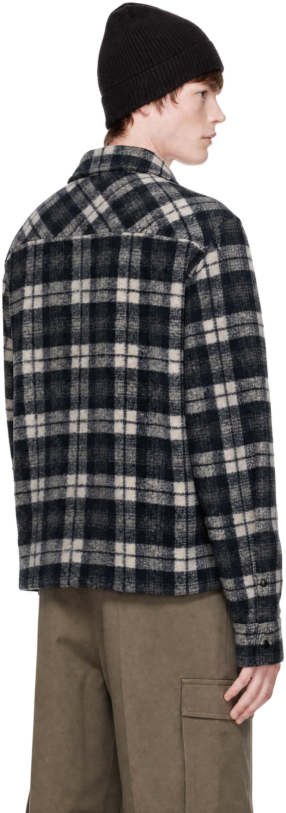 Moncler - Black Check Zip Shirt