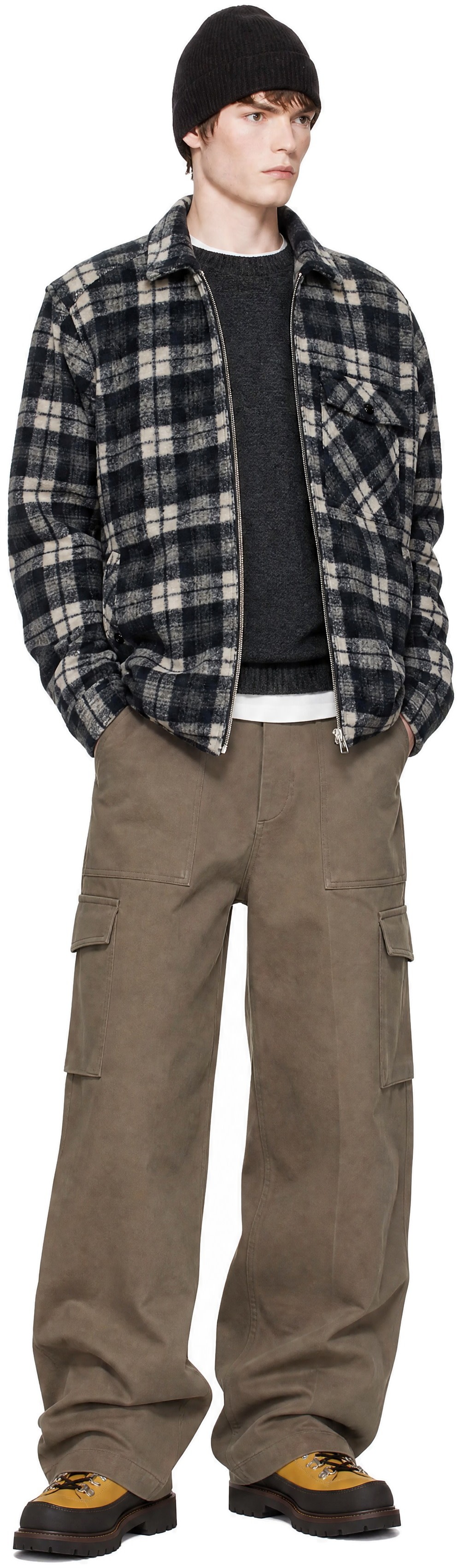 Moncler - Black Check Zip Shirt
