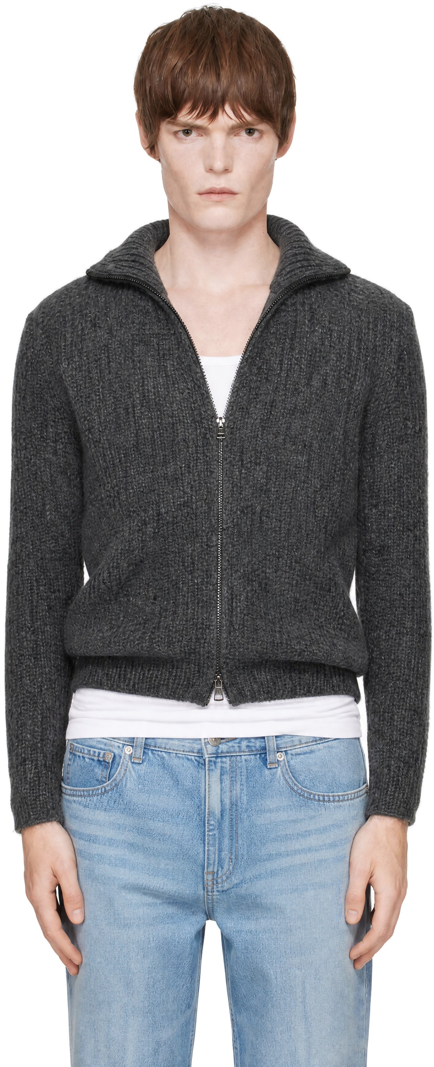 Moncler - Gray Zip Cardigan