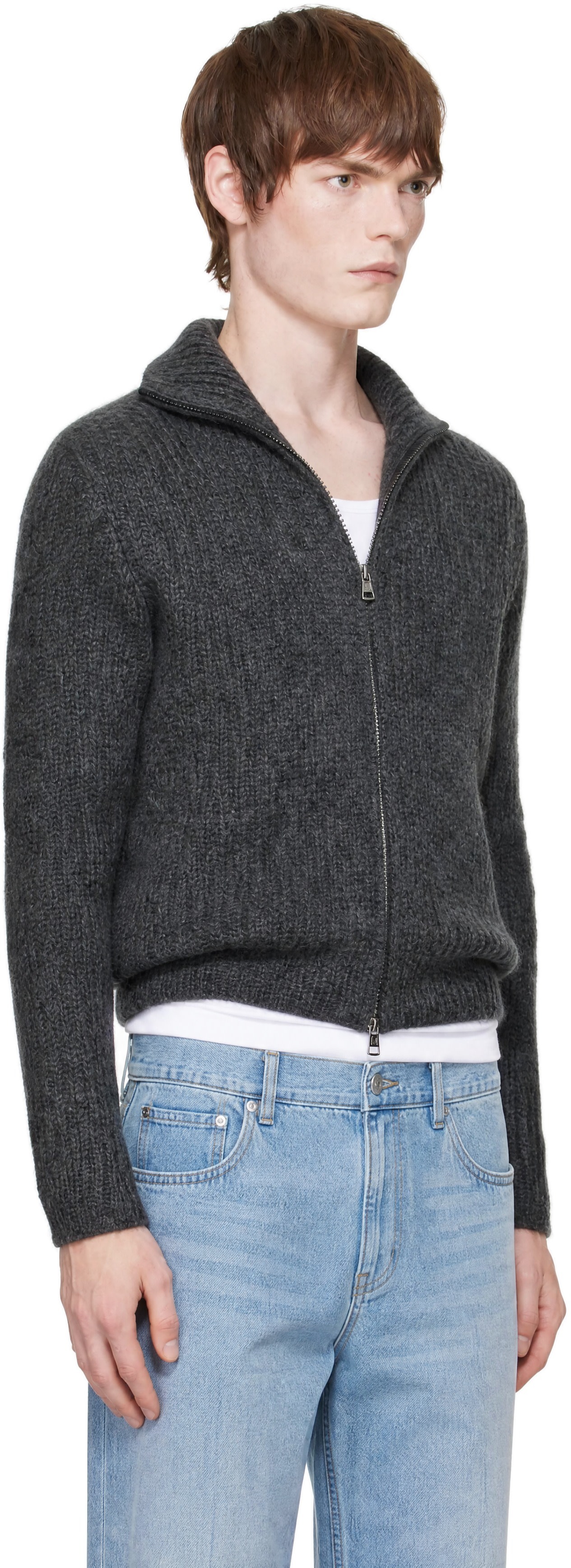 Moncler - Gray Zip Cardigan