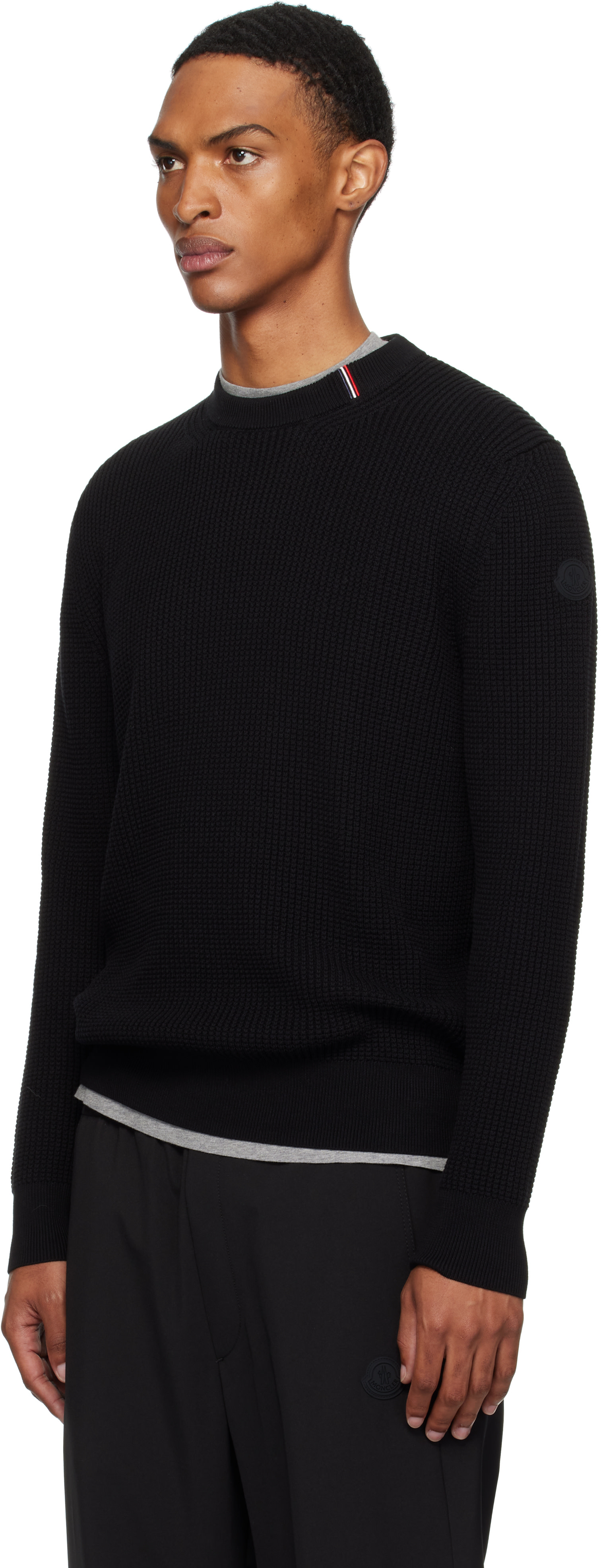 Moncler: Black Crew Neck Sweater | SSENSE