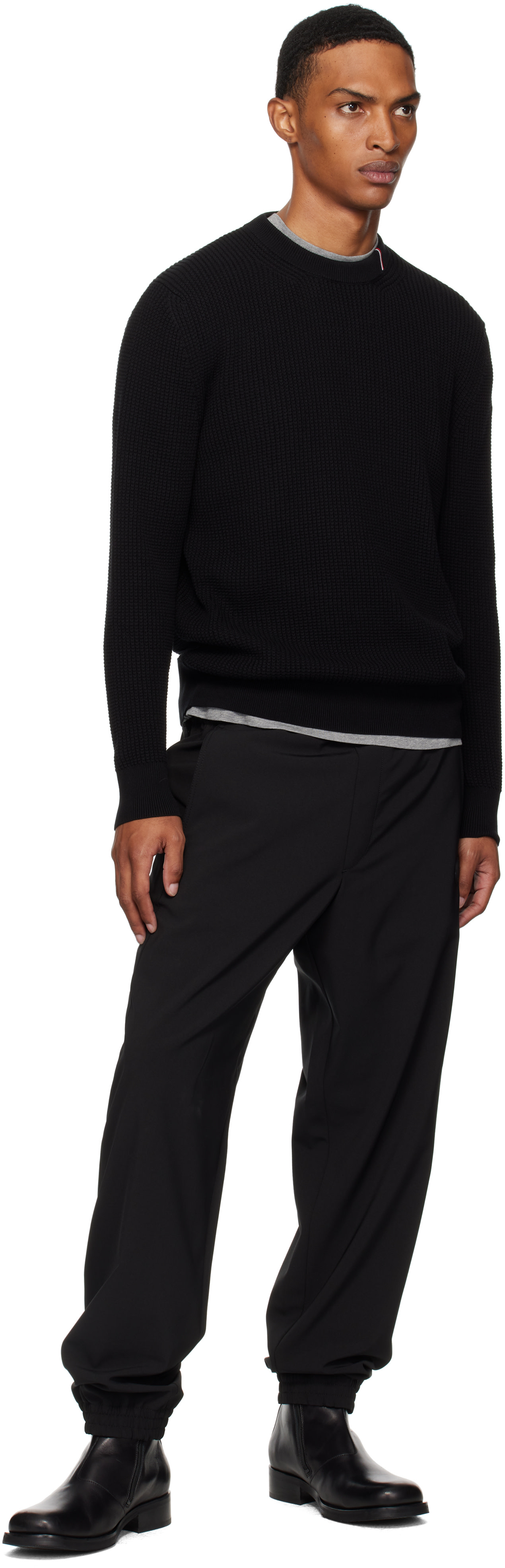 Moncler: Black Crew Neck Sweater | SSENSE