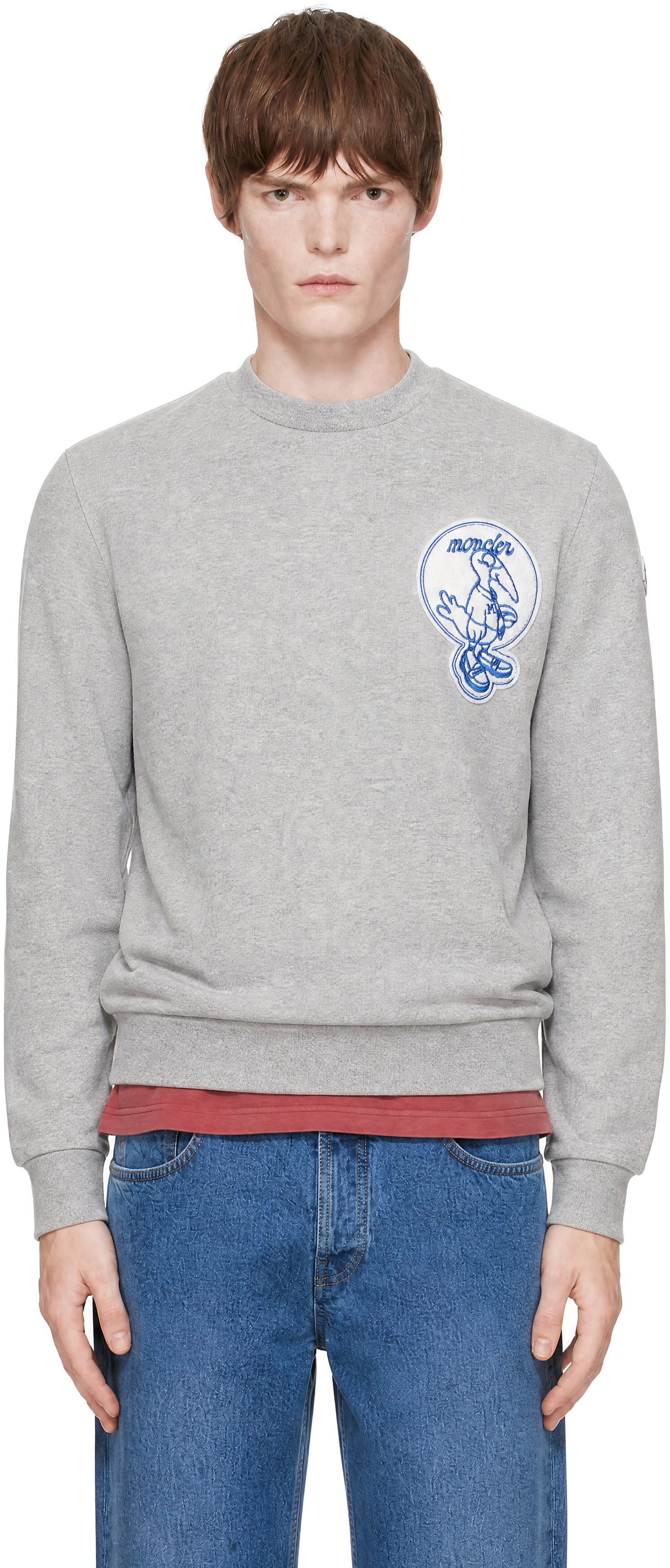 Moncler - Gray 'Mon Duck' Patch Sweatshirt
