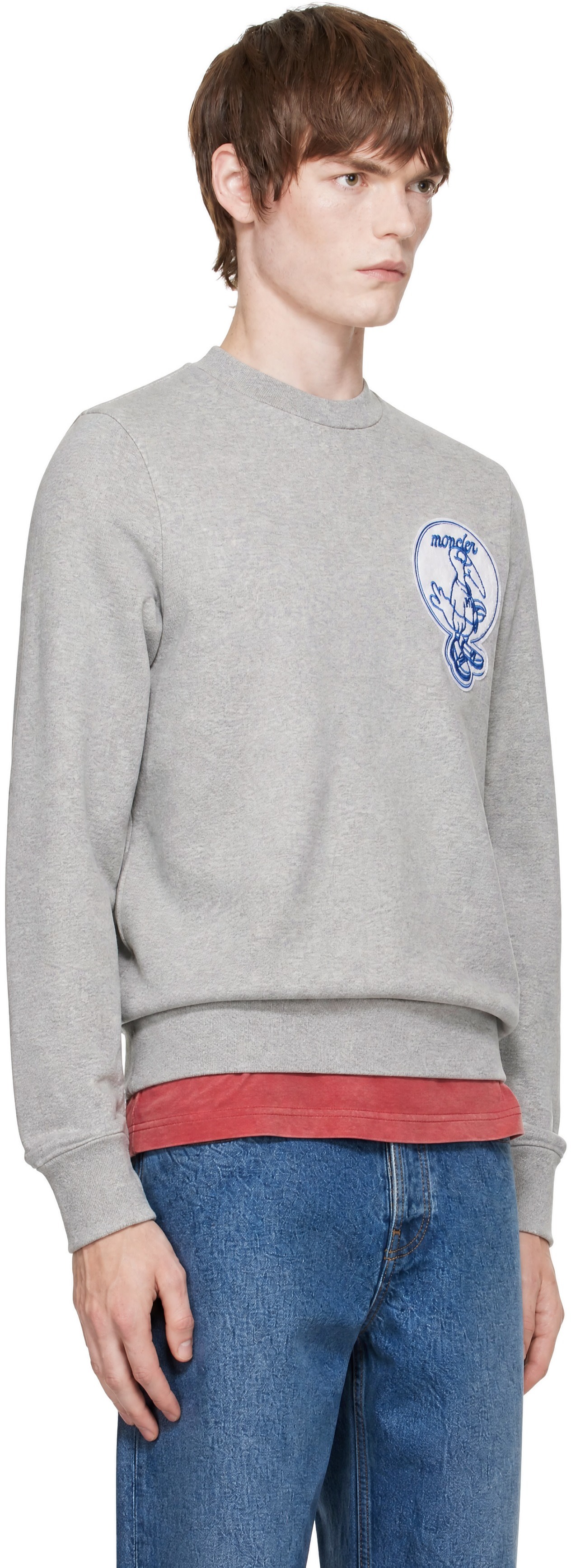Moncler - Gray 'Mon Duck' Patch Sweatshirt