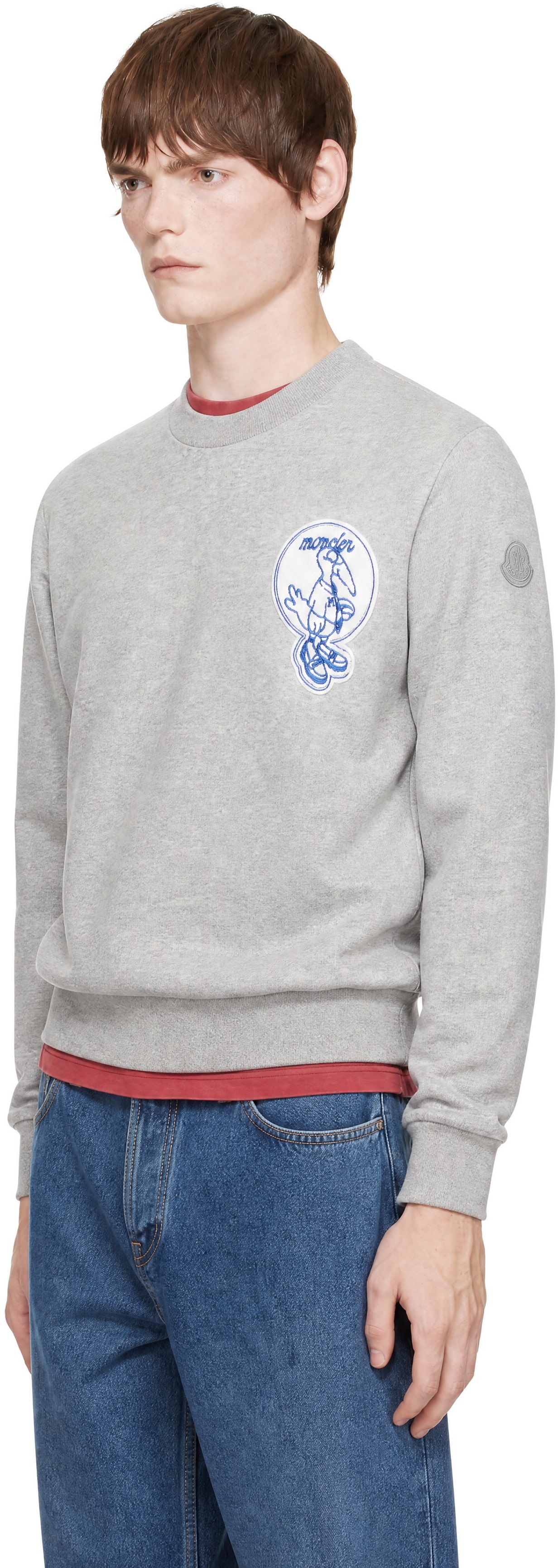 Moncler - Gray 'Mon Duck' Patch Sweatshirt