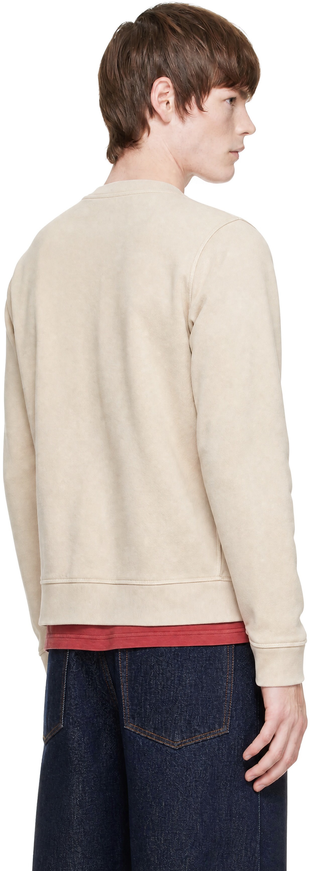 Moncler - Beige Logo Patch Cotton Sweatshirt