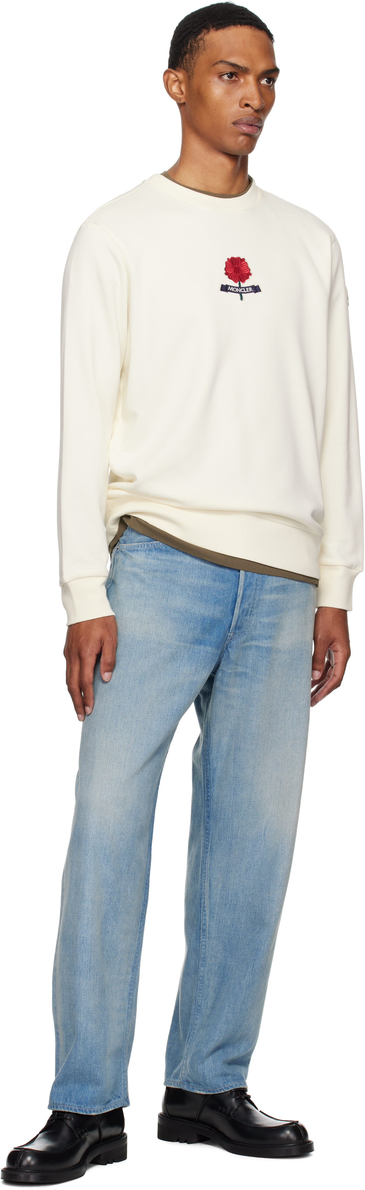 Moncler - Pull molletonné Archivio blanc cassé