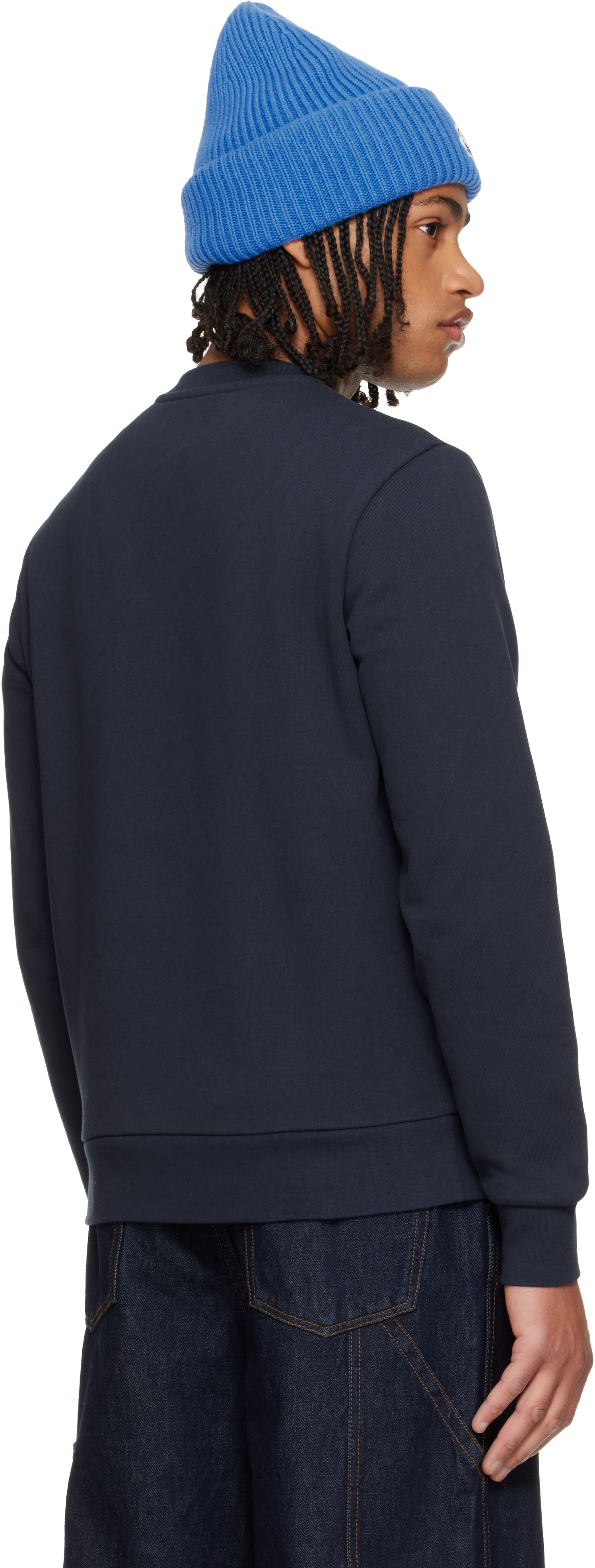 Moncler - Pull molletonné Archivo Creativo bleu marine