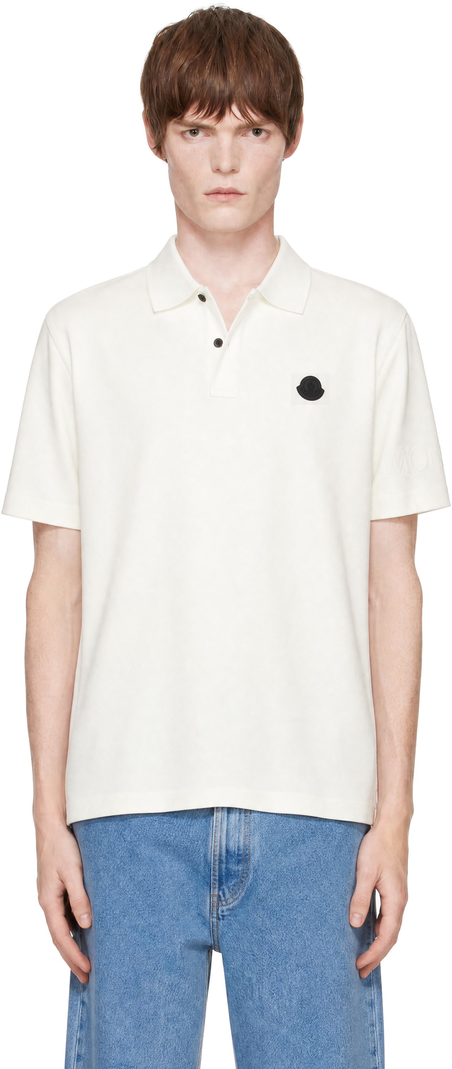 Moncler - Polo blanc à logo