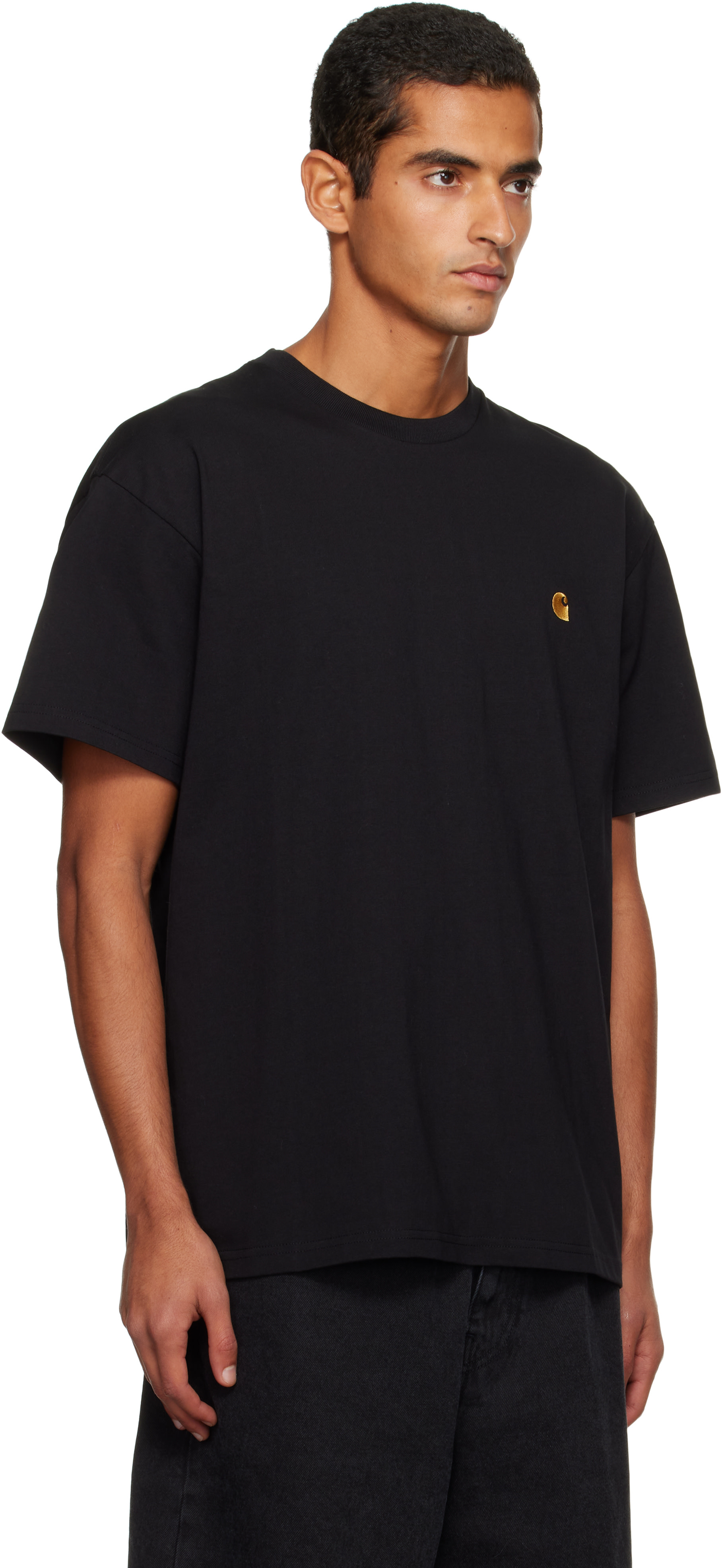 Carhartt Work In Progress: Black Chase T-shirt | SSENSE Carhartt Work In Progress: Black Chase T-shirt | SSENSE