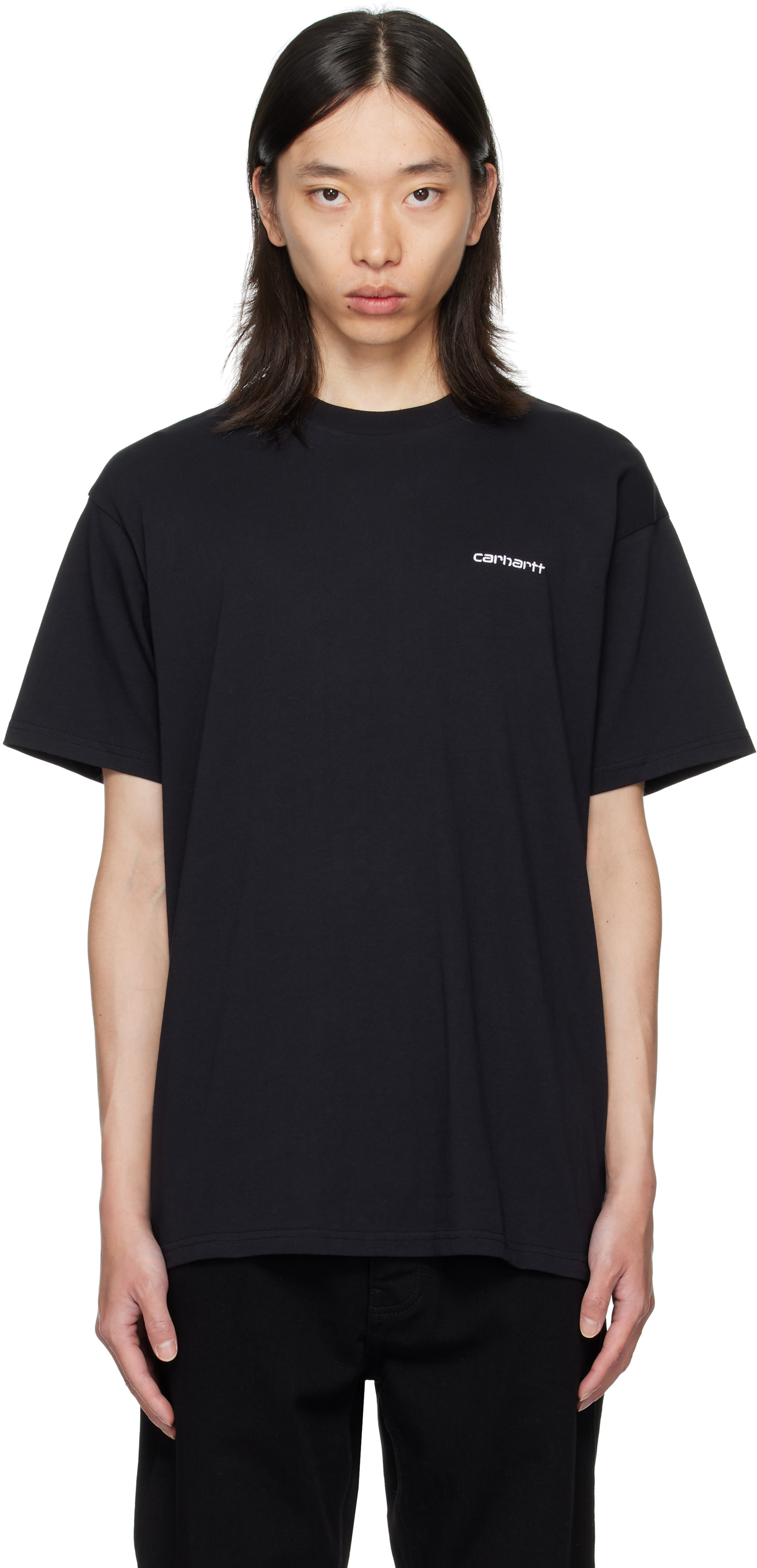 Carhartt Work In Progress - Black Script Embroidery T-shirt