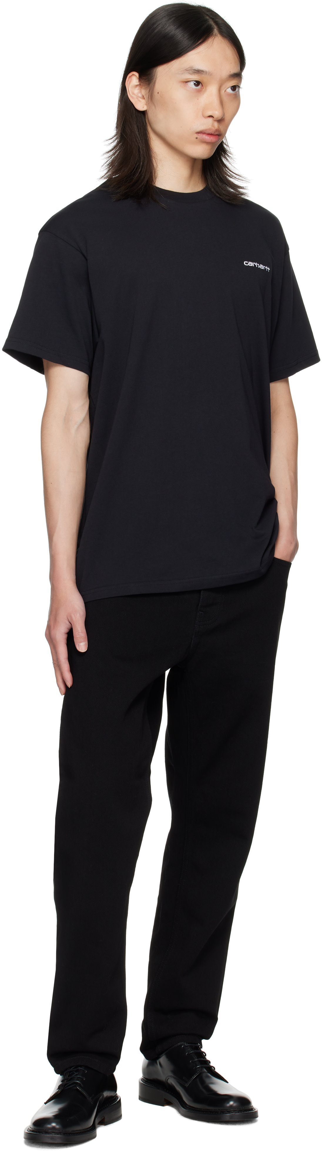 Carhartt Work In Progress - Black Script Embroidery T-shirt