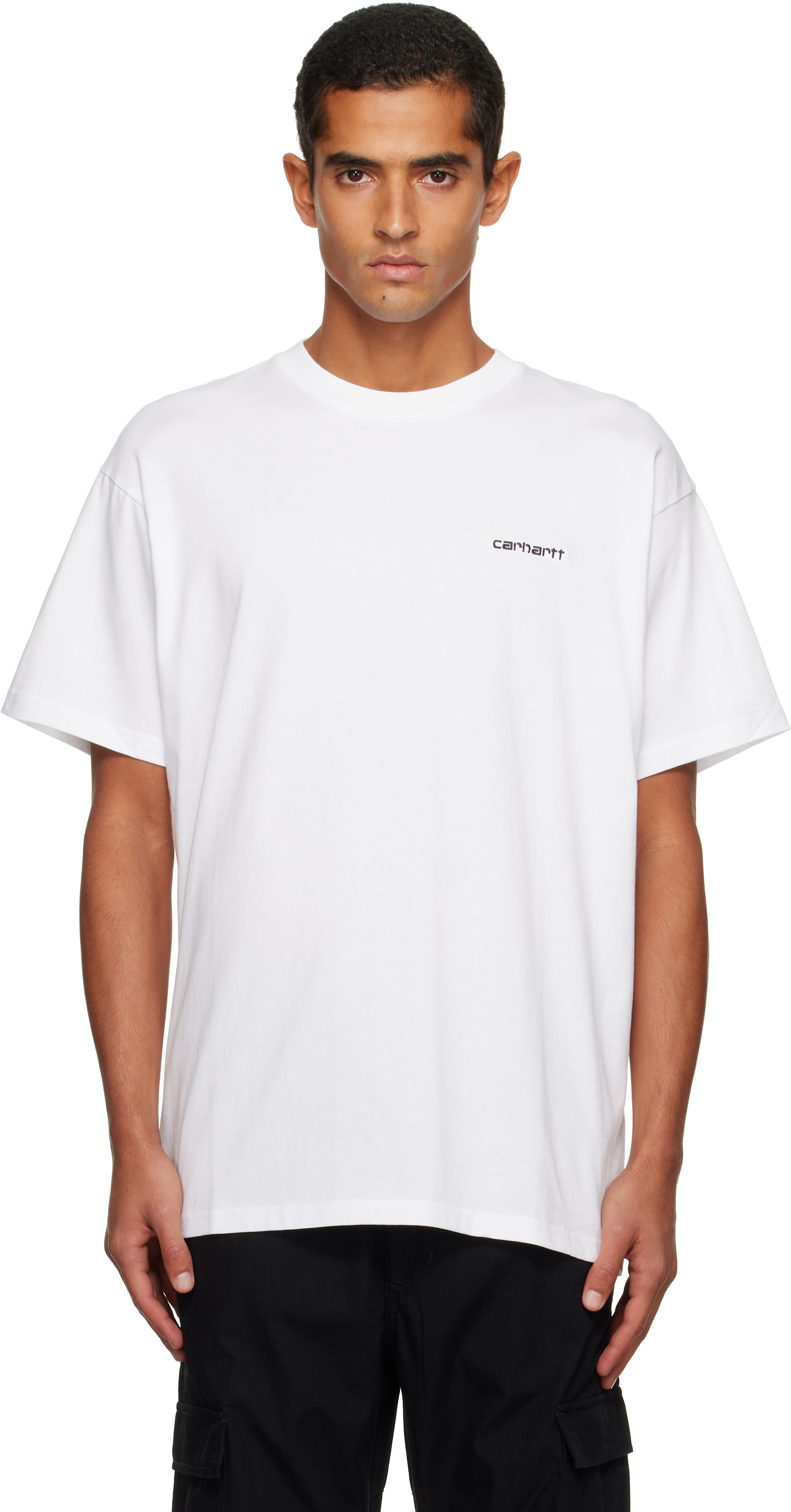 Carhartt Work In Progress - T-shirt blanc à logo Script brodé