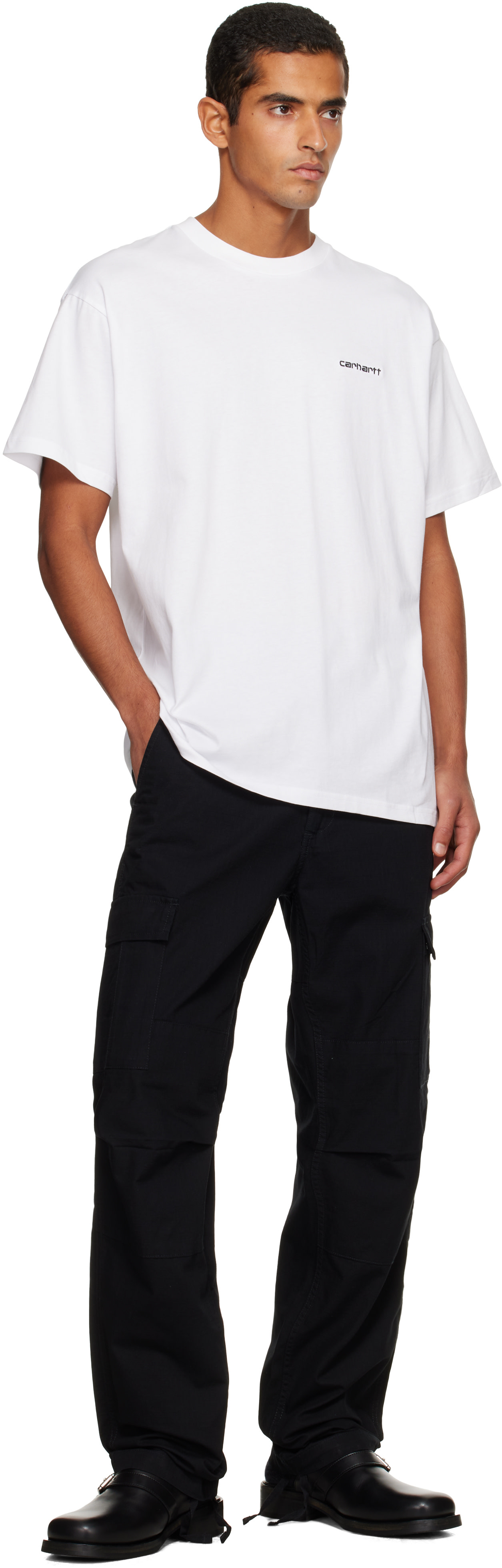 Carhartt Work In Progress - T-shirt blanc à logo Script brodé