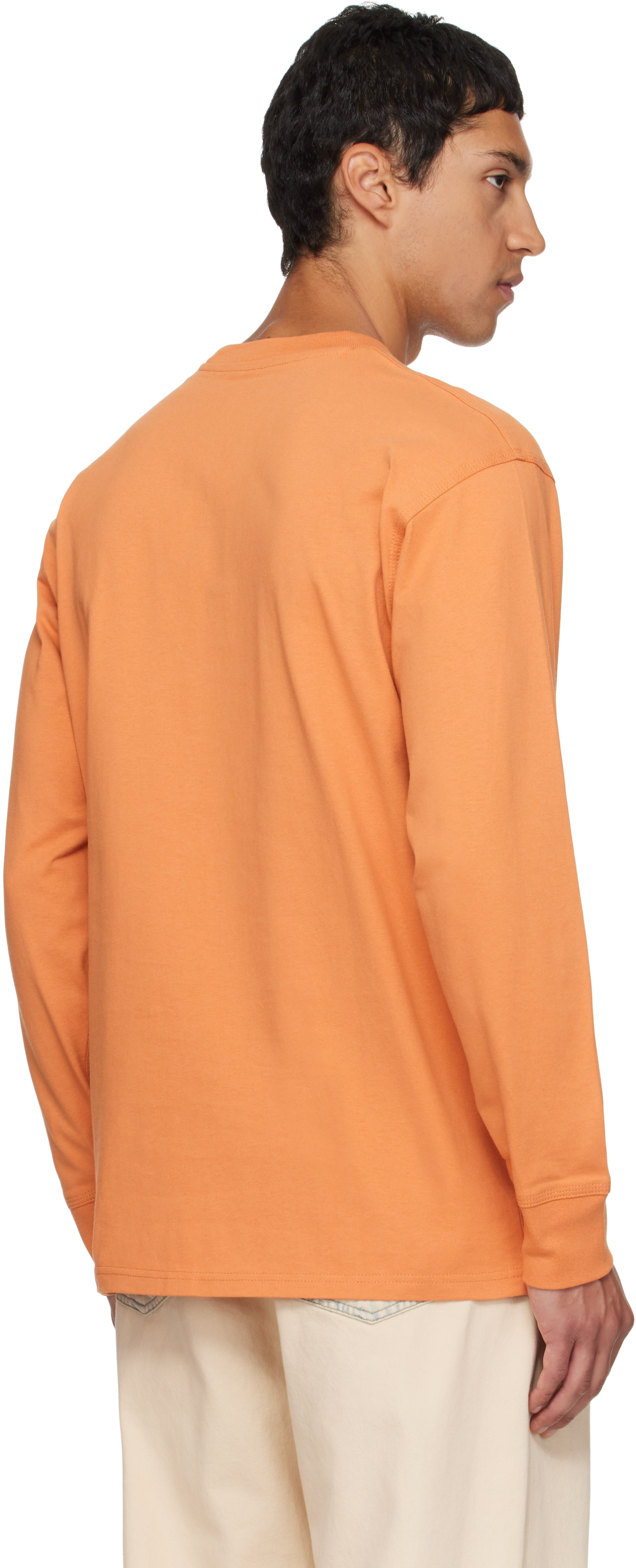 Carhartt Work In Progress: Orange American Script Long Sleeve T
