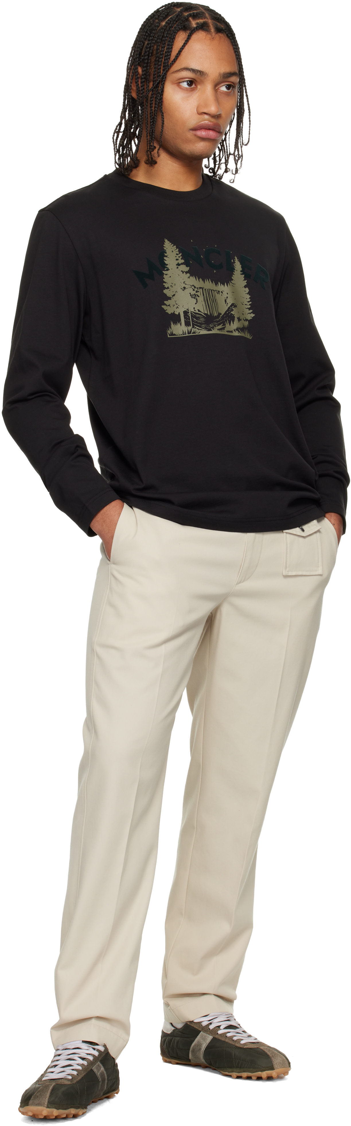 Moncler: Black Long Sleeve T-shirt | SSENSE