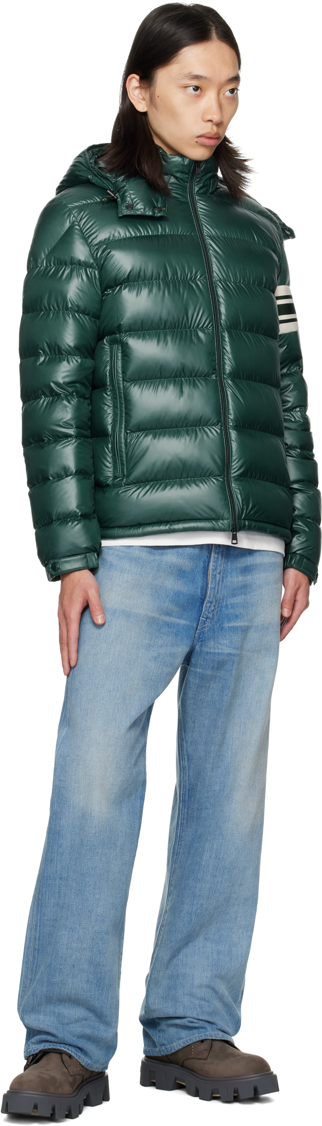 Moncler: ブラウン Peak City ヌバック＆スエード レースアップブーツ