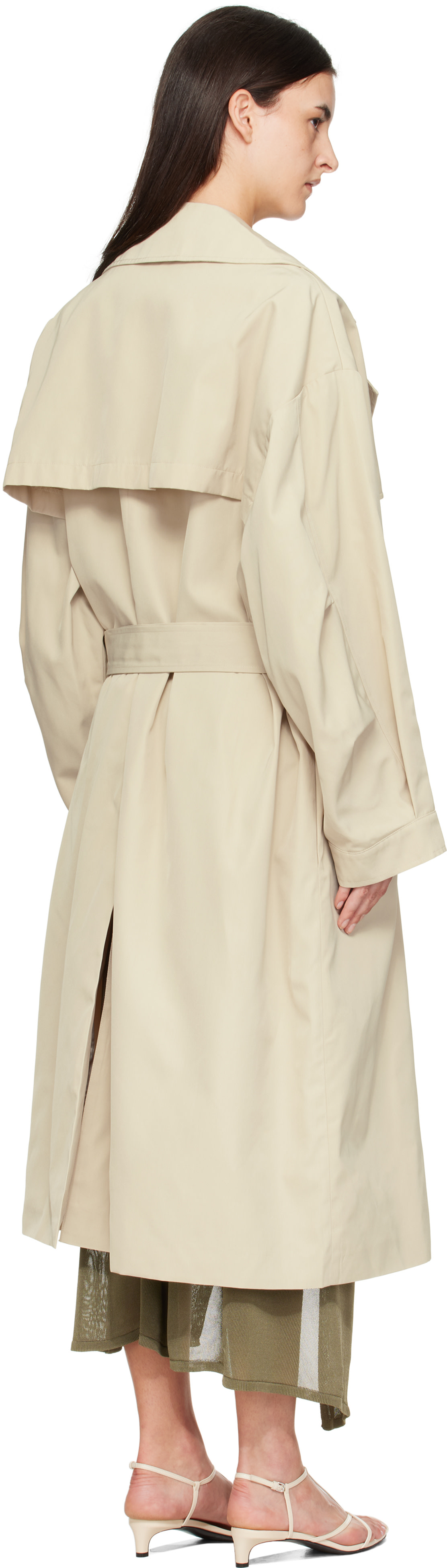 enfold 2020SS BICOLOR TRENCH COAT ベージュ The Frankie Shop: Beige Mavis Oversized Trench Coat | SSENSE Canada