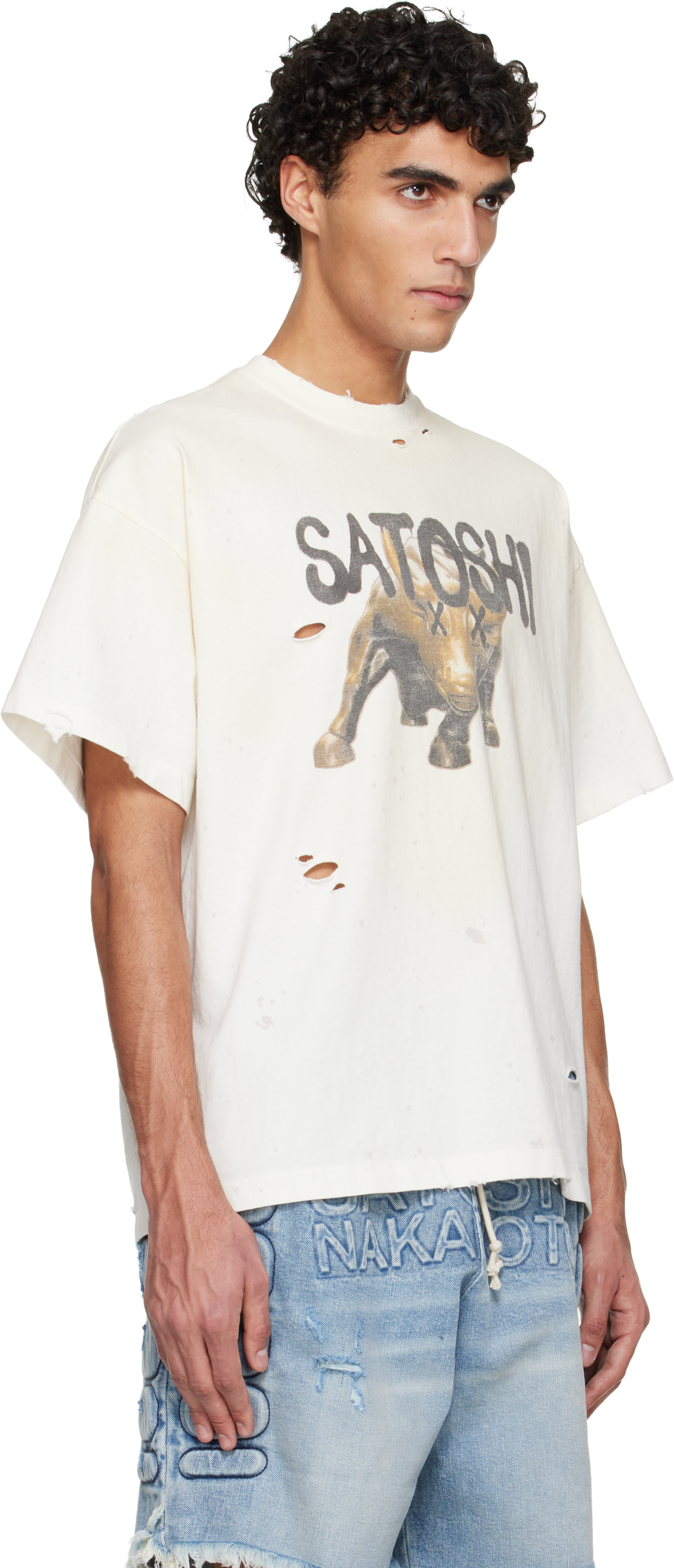Satoshi Nakamoto: オフホワイト Wall Street Tシャツ | SSENSE 日本