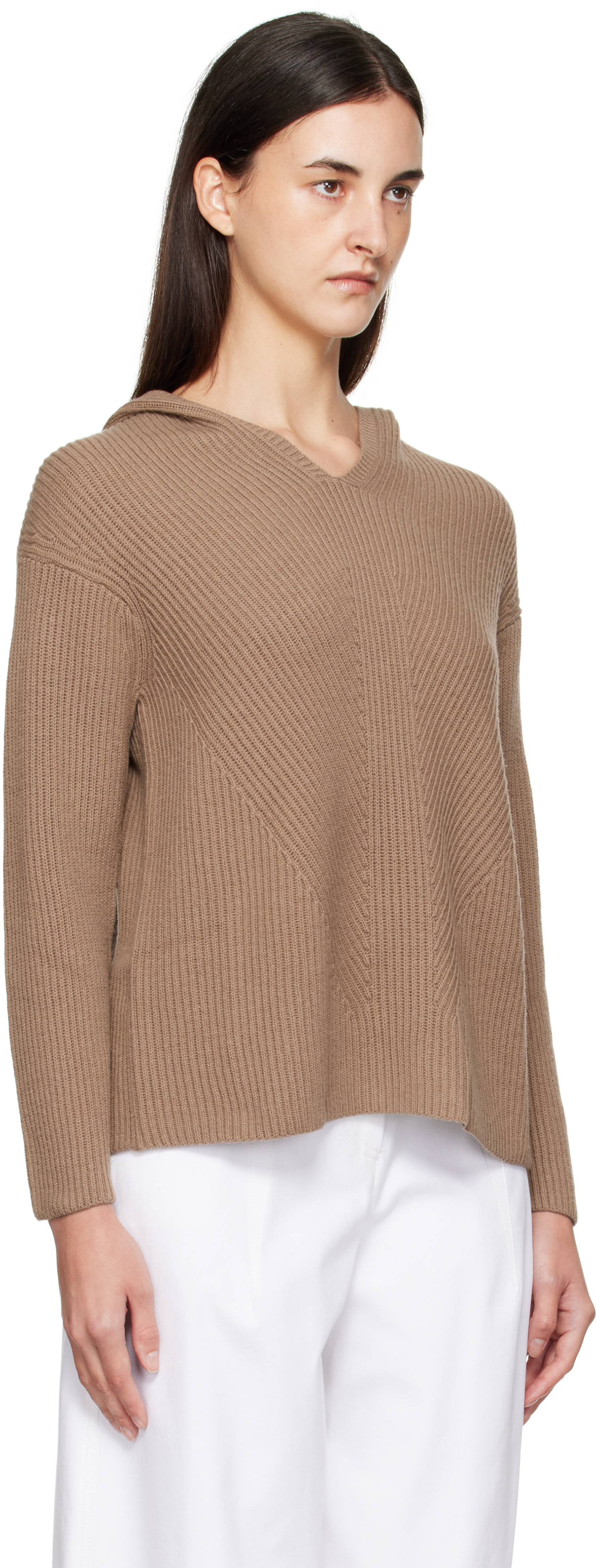 Max Mara - Pull à capuche Falcone beige