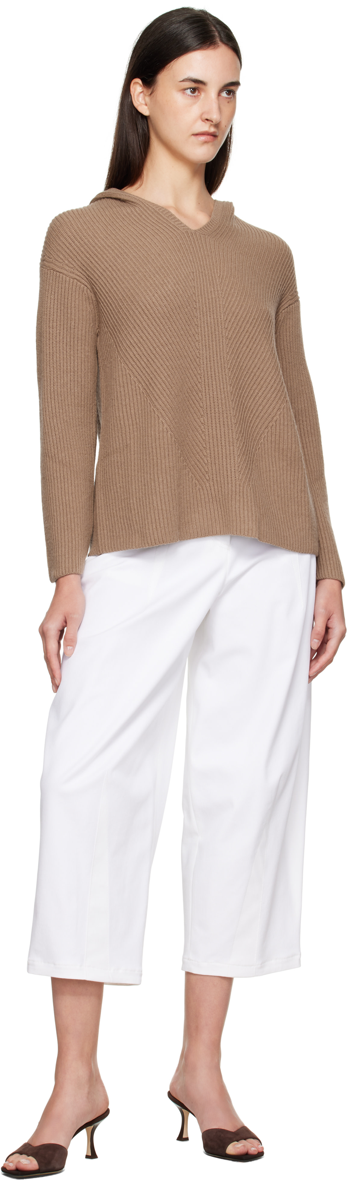 Max Mara - Pull à capuche Falcone beige