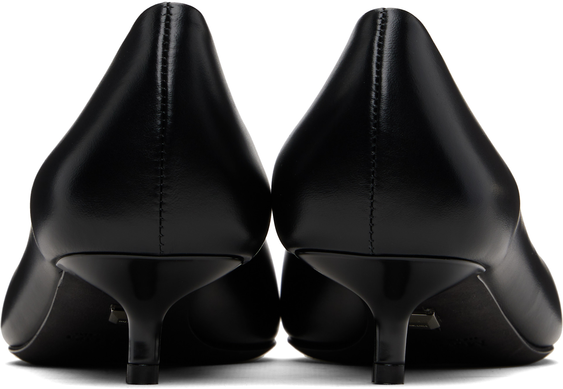 Max Mara 黒 エナメル ハイヒール Max Mara: Black Kitten Pump Heels | SSENSE Canada