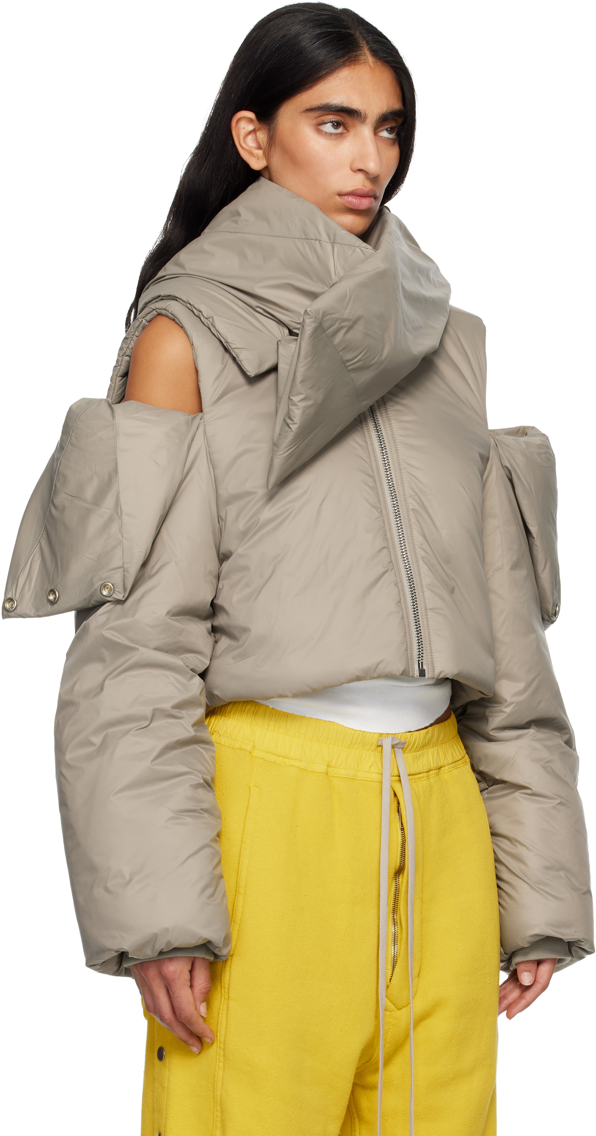 Rick Owens DRKSHDW: Taupe Concordians Convertible Jacket | SSENSE