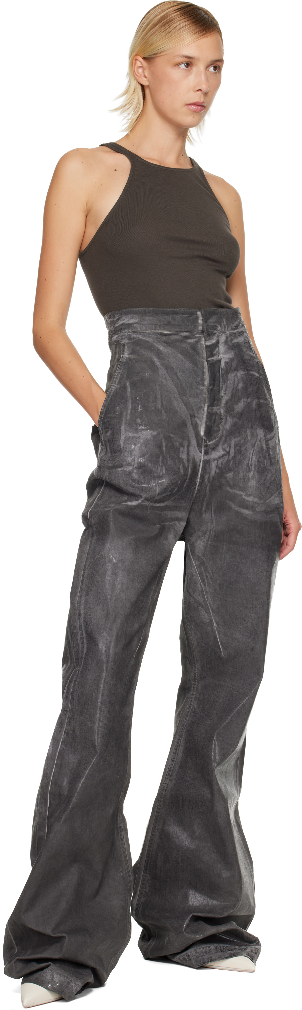 Rick Owens DRKSHDW: Gray Concordians Dirt Bolan Jeans | SSENSE