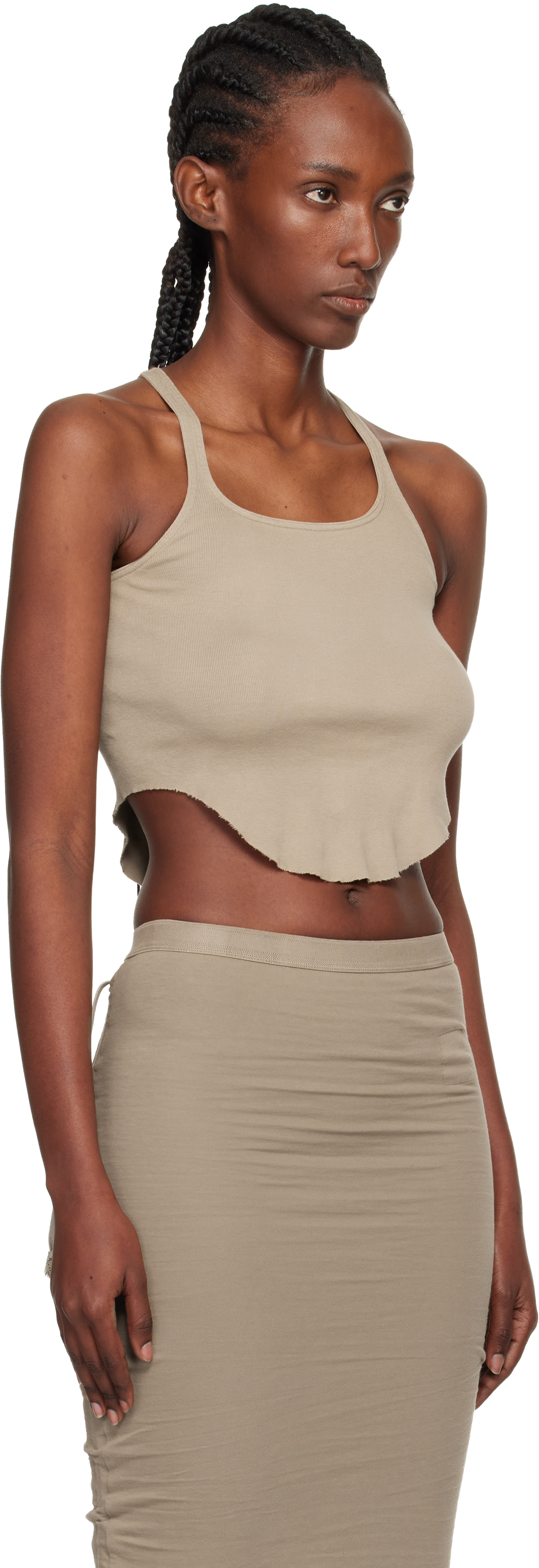 Rick Owens DRKSHDW: Taupe Concordians Basic Rib Tank Top | SSENSE