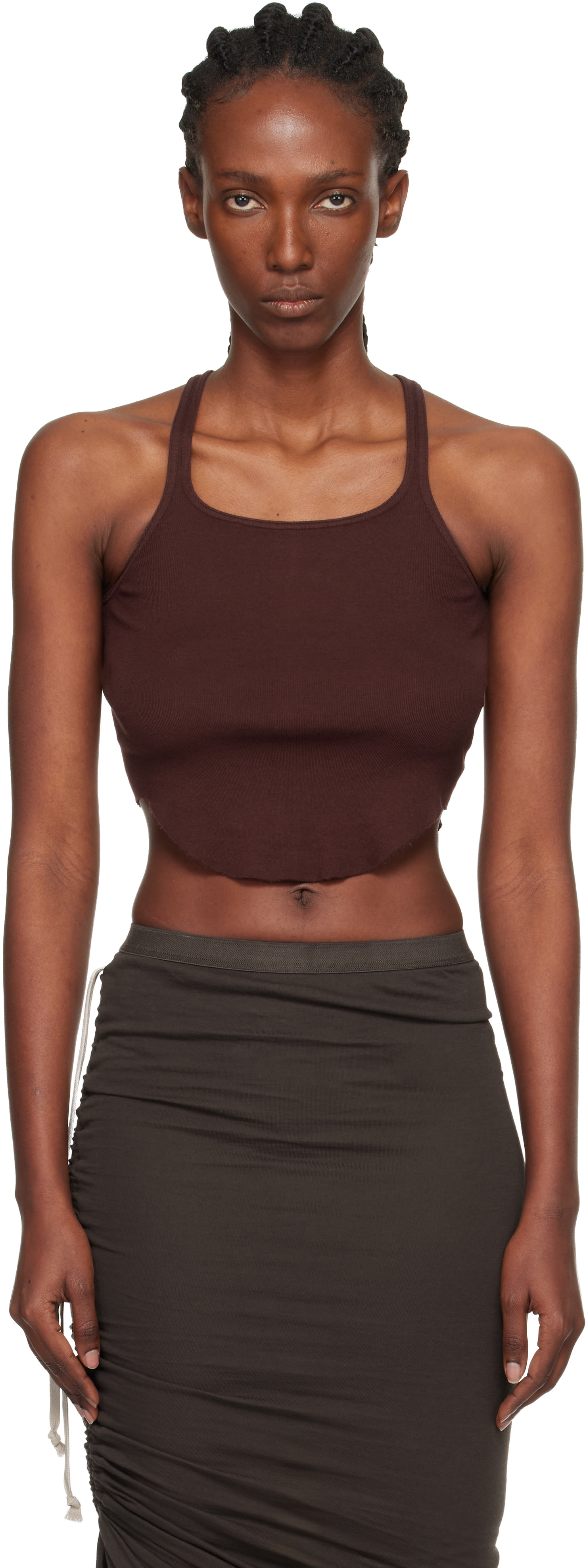 Rick Owens DRKSHDW: Burgundy Concordians Basic Rib Tank Top | SSENSE