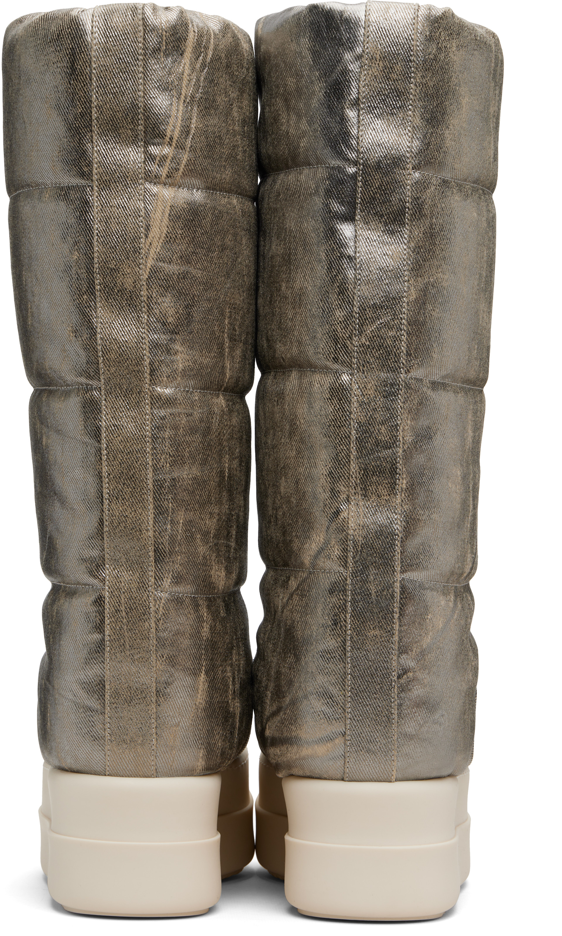 Rick Owens DRKSHDW: Silver Concordians Mega Bumper Knee High Lunar