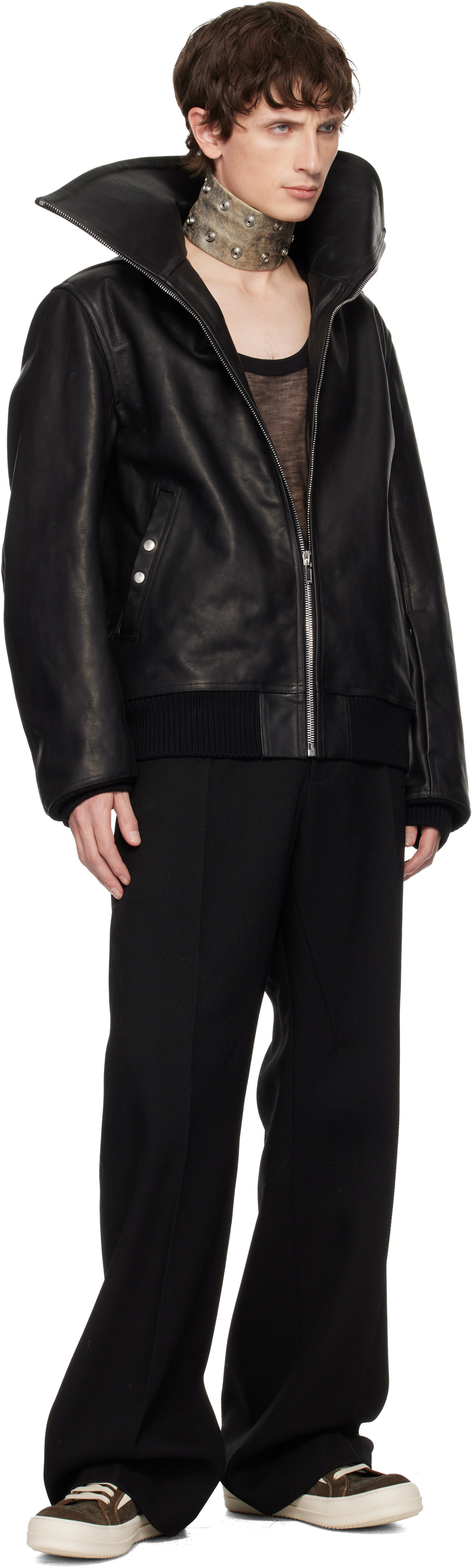Rick Owens DRKSHDW: Concordians Strobe Neck Band Choker | SSENSE