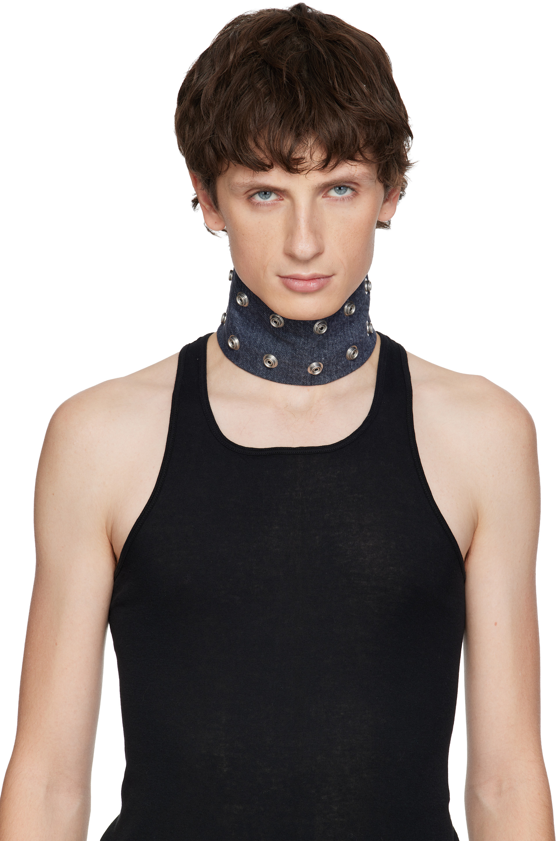 Rick Owens DRKSHDW: Concordians Strobe Neck Band Choker | SSENSE
