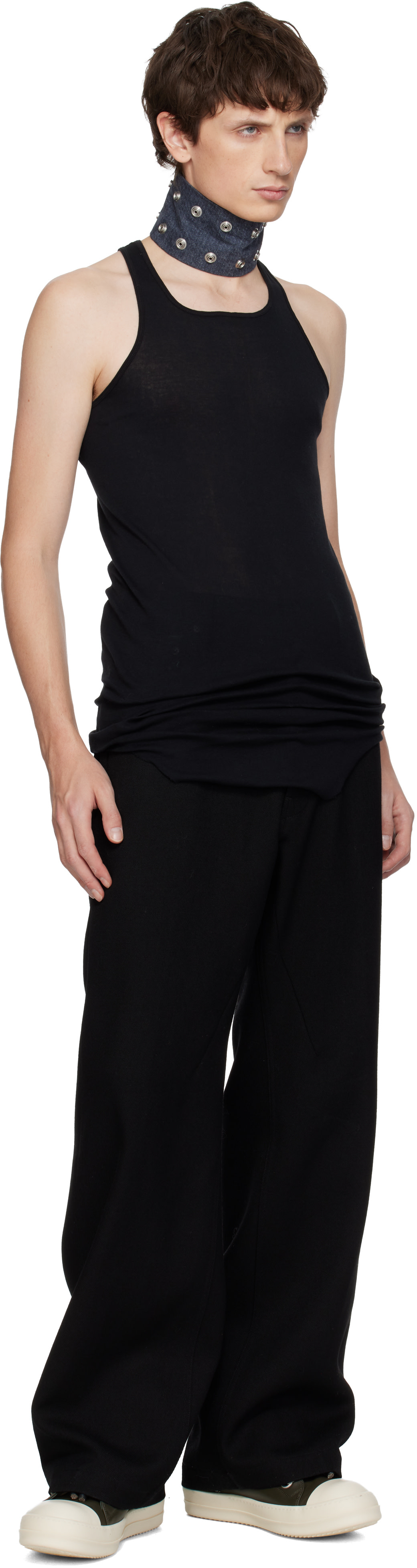 Rick Owens DRKSHDW: Concordians Strobe Neck Band Choker | SSENSE