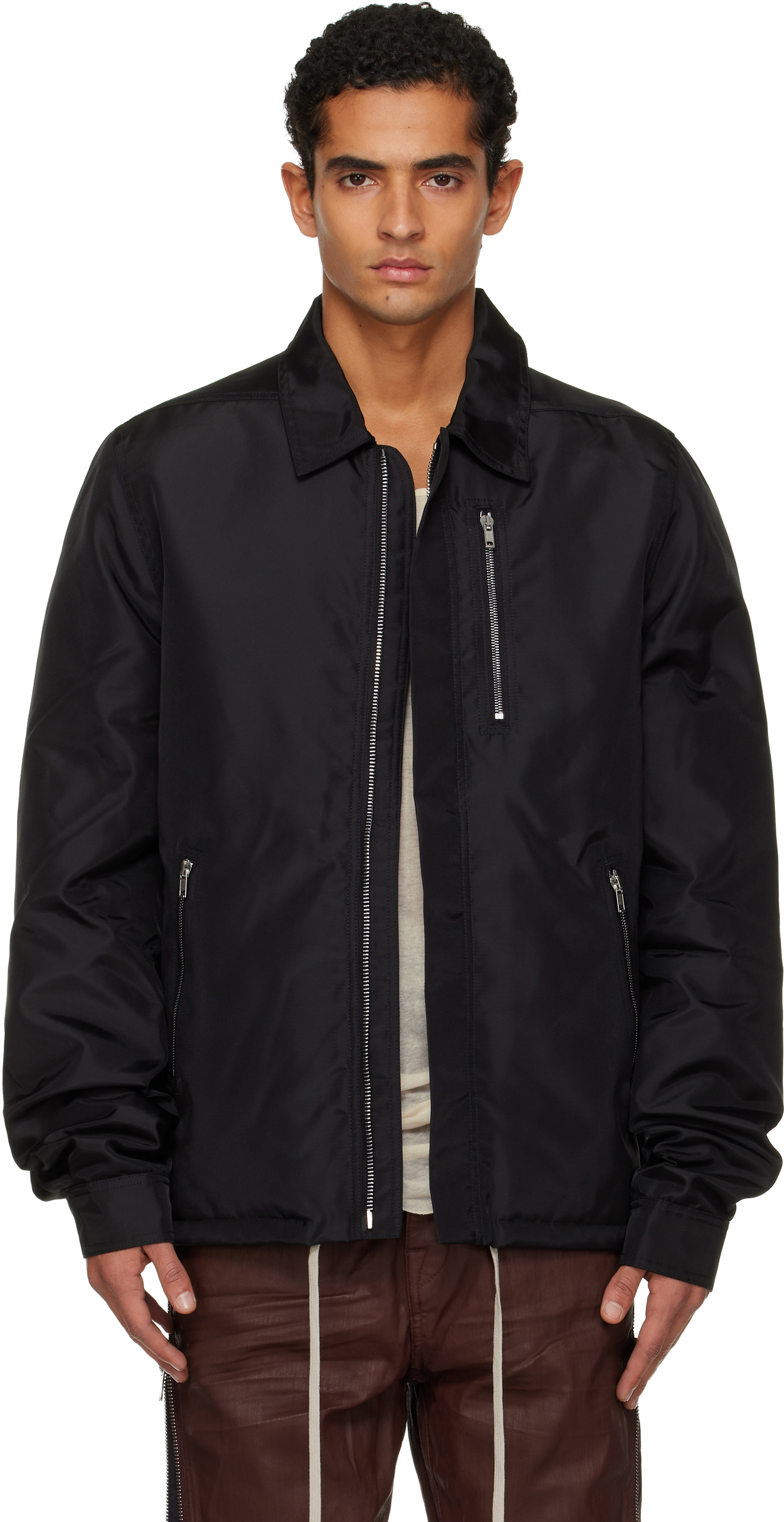 Rick Owens DRKSHDW - ブラック Concealed Zipfront ジャケット