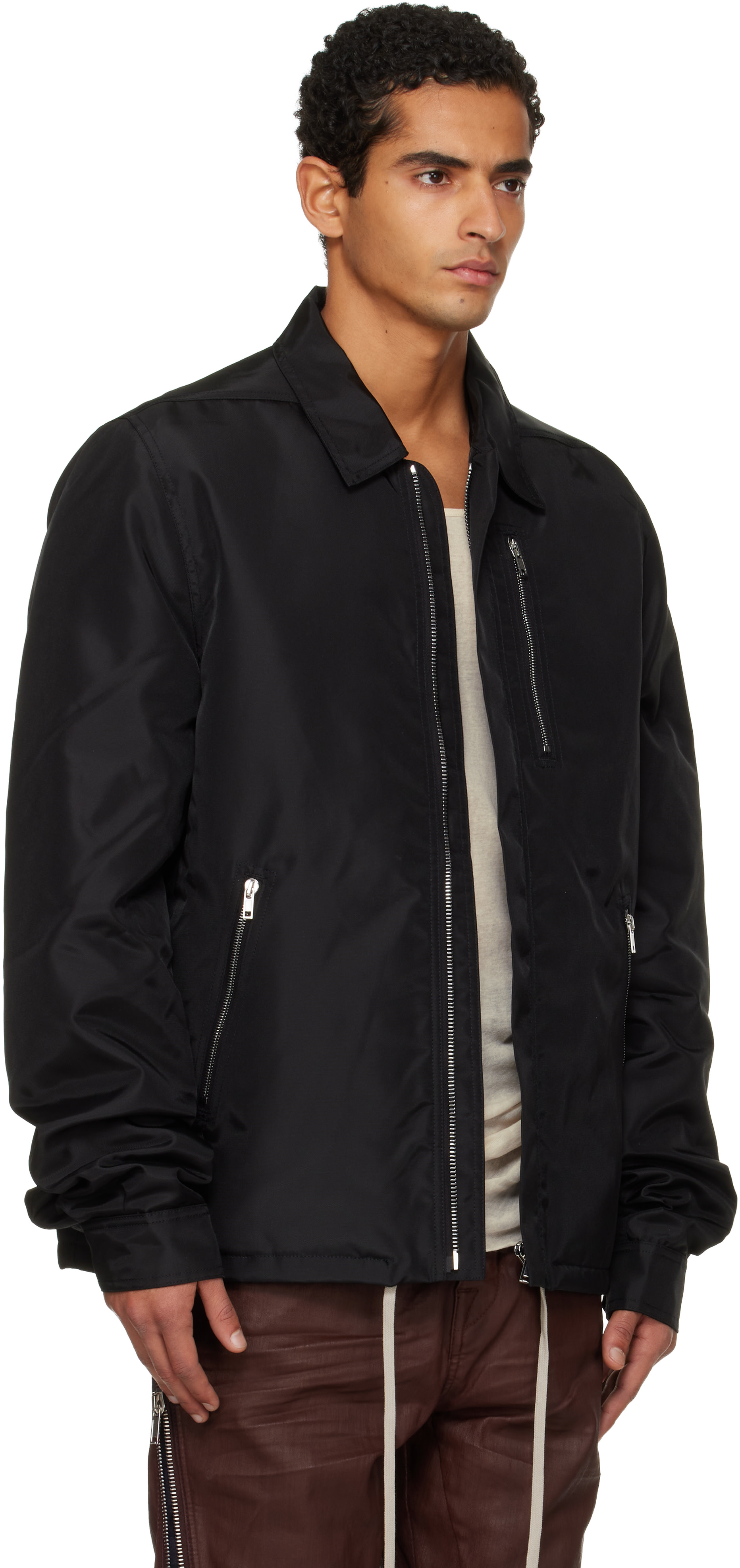 Rick Owens DRKSHDW - ブラック Concealed Zipfront ジャケット