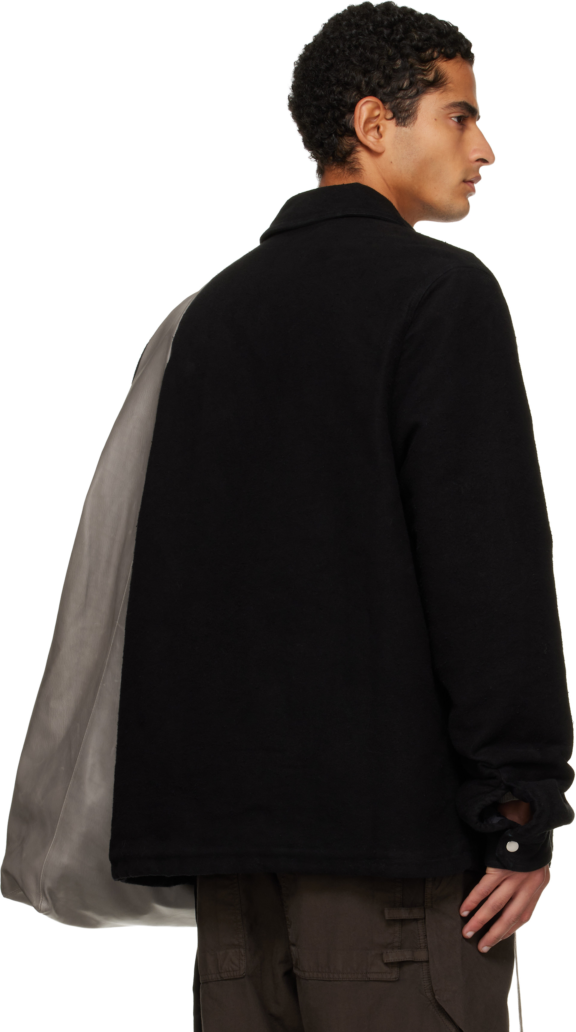 Rick Owens DRKSHDW: ブラック Concealed Zipfront ジャケット