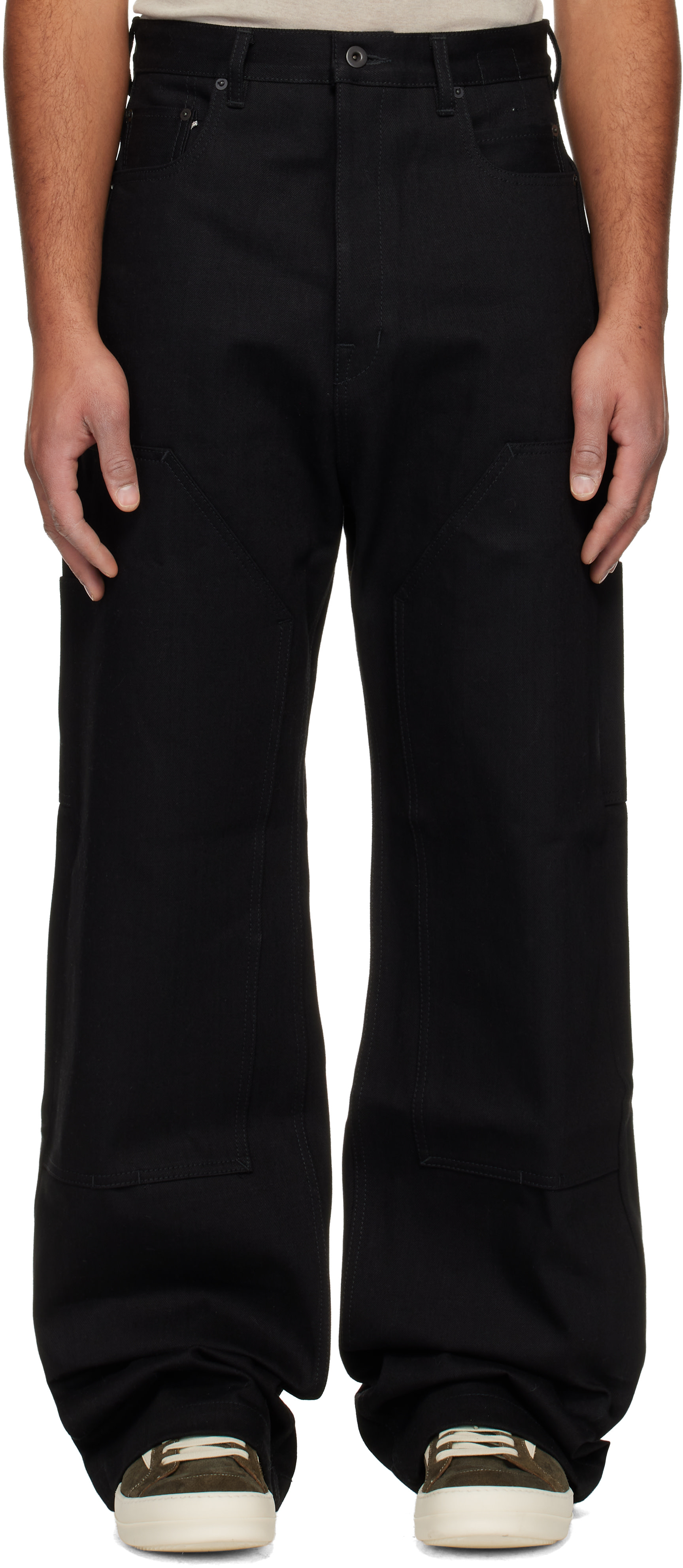 Rick Owens DRKSHDW: ブラック Concordians Strobe ダブルニー