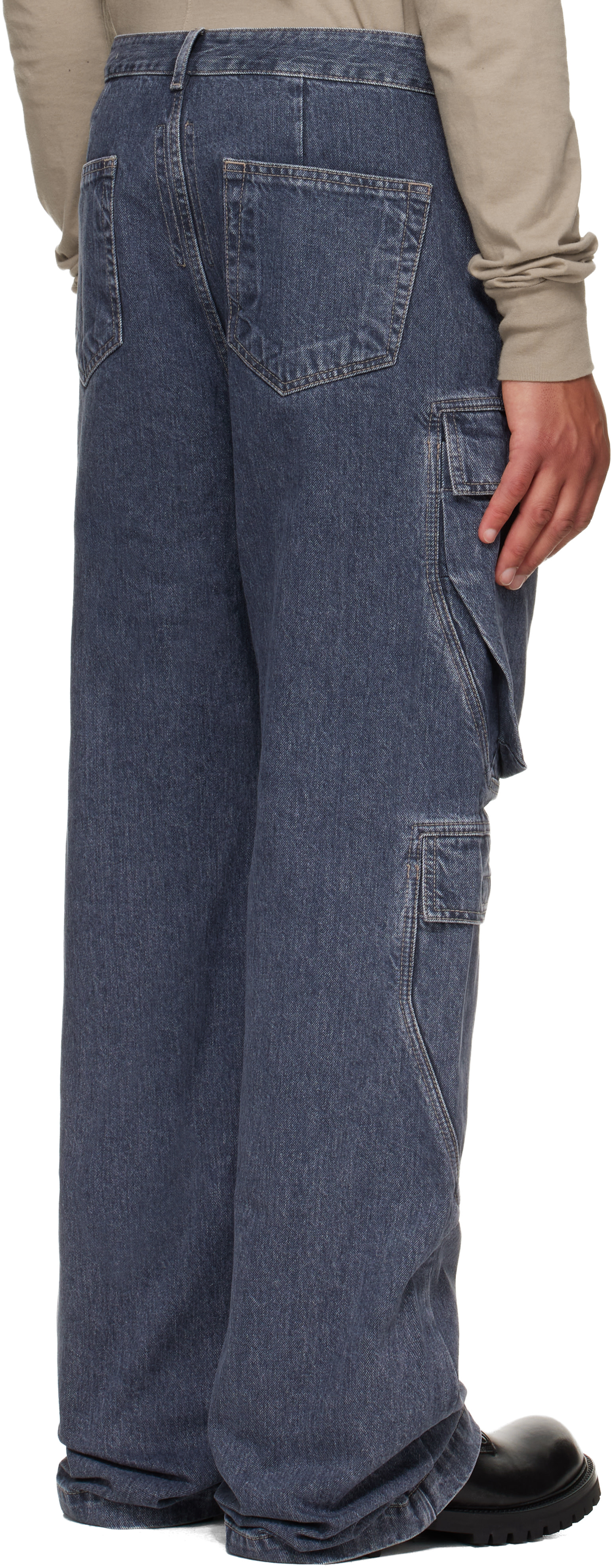 Rick Owens DRKSHDW: ブルー Concordians Double カーゴジーンズ