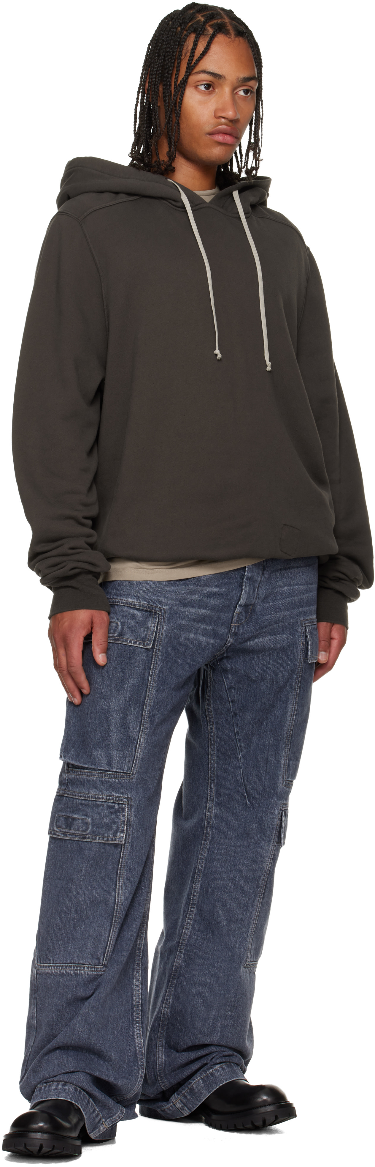 Rick Owens DRKSHDW: Blue Concordians Double Cargo Jeans | SSENSE