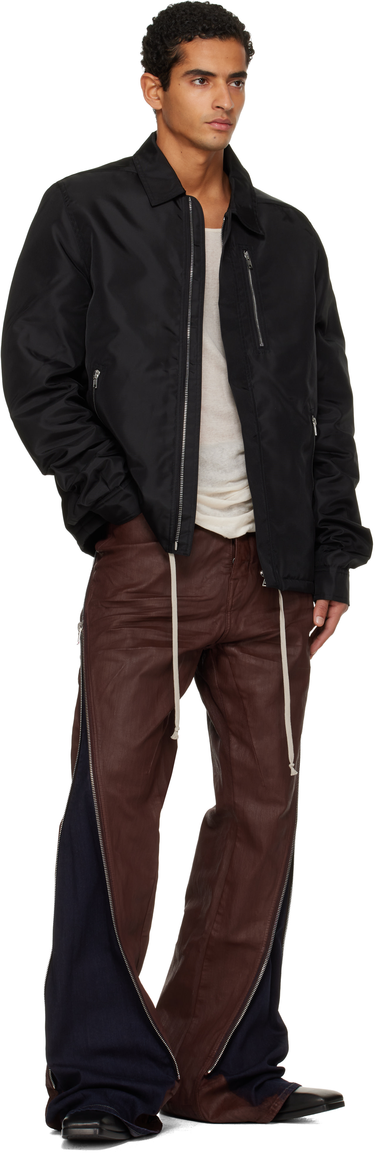Rick Owens DRKSHDW: Burgundy Concordians Bolan Banana Jeans | SSENSE