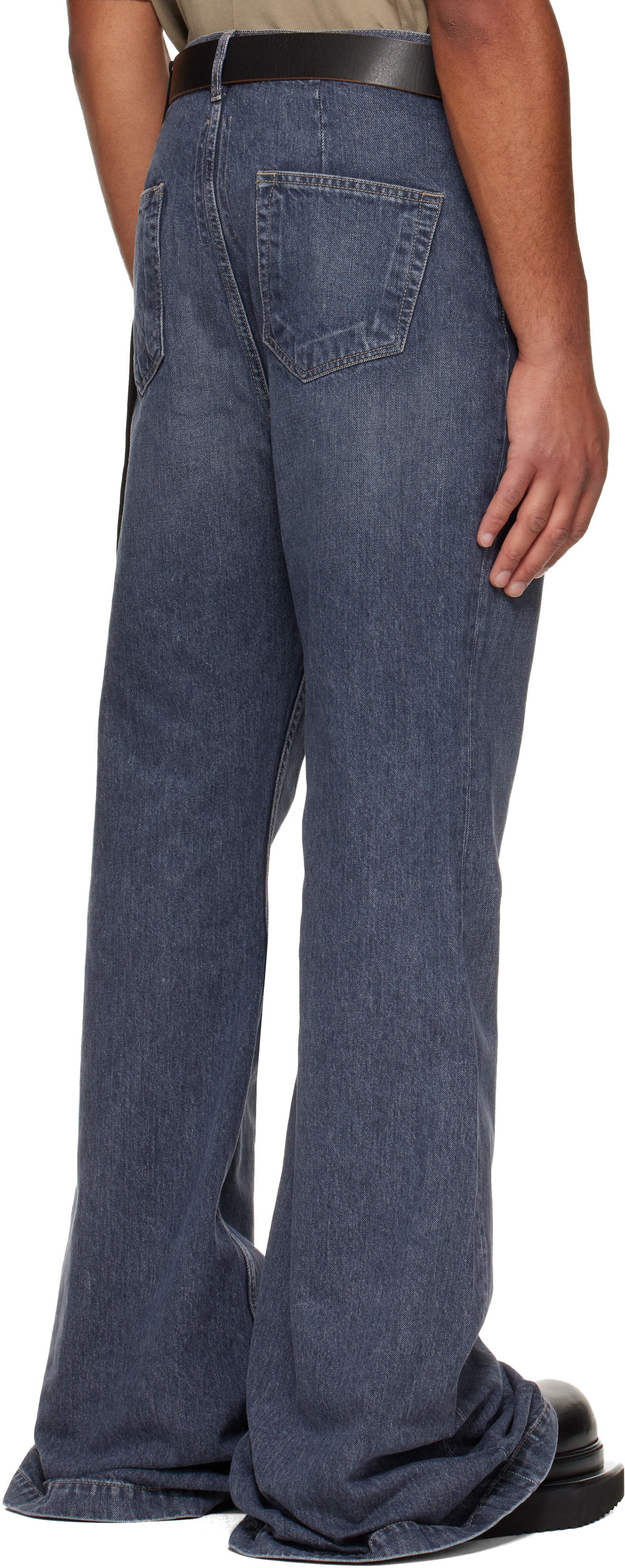 Rick Owens DRKSHDW: Blue Concordians Bolan Bootcut Jeans | SSENSE