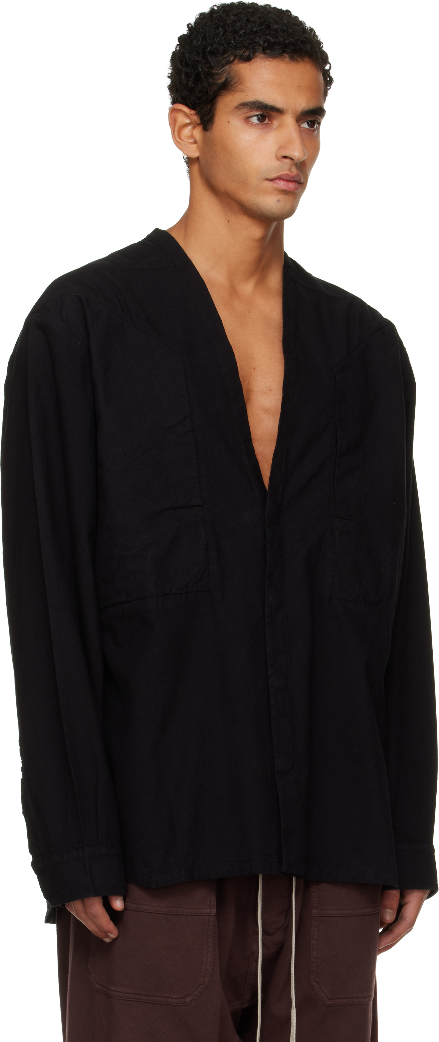 Rick Owens DRKSHDW: Black Concordians Larry Jumbo Fogpocket Shirt