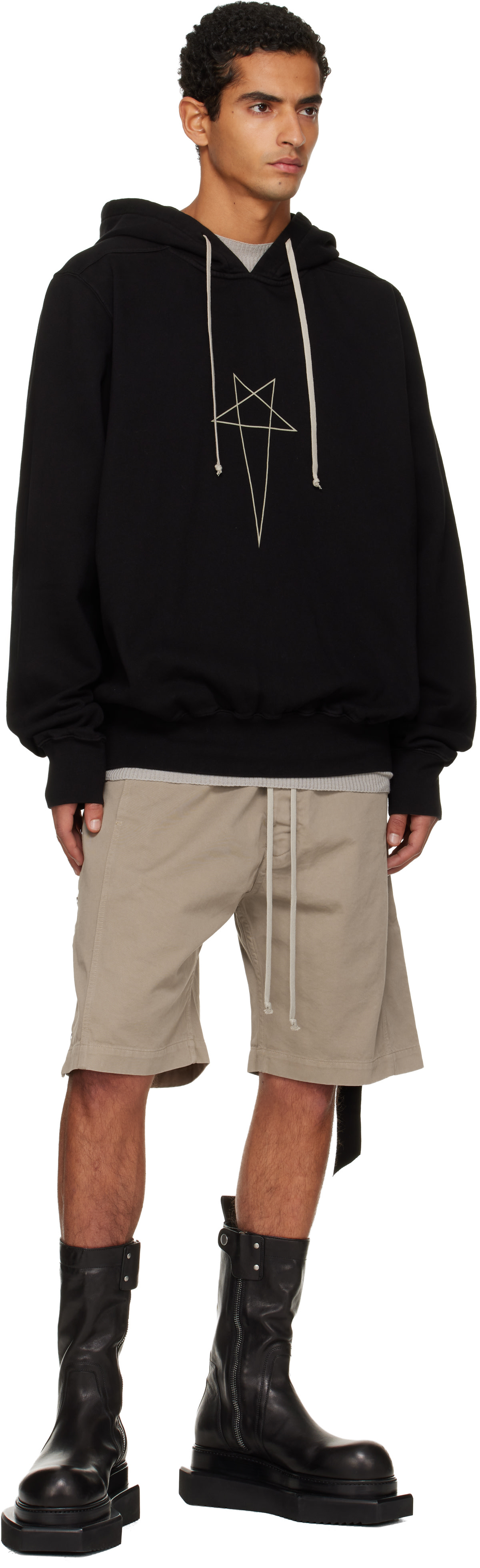 Rick Owens DRKSHDW: Black Penta Oversized Hoodie | SSENSE
