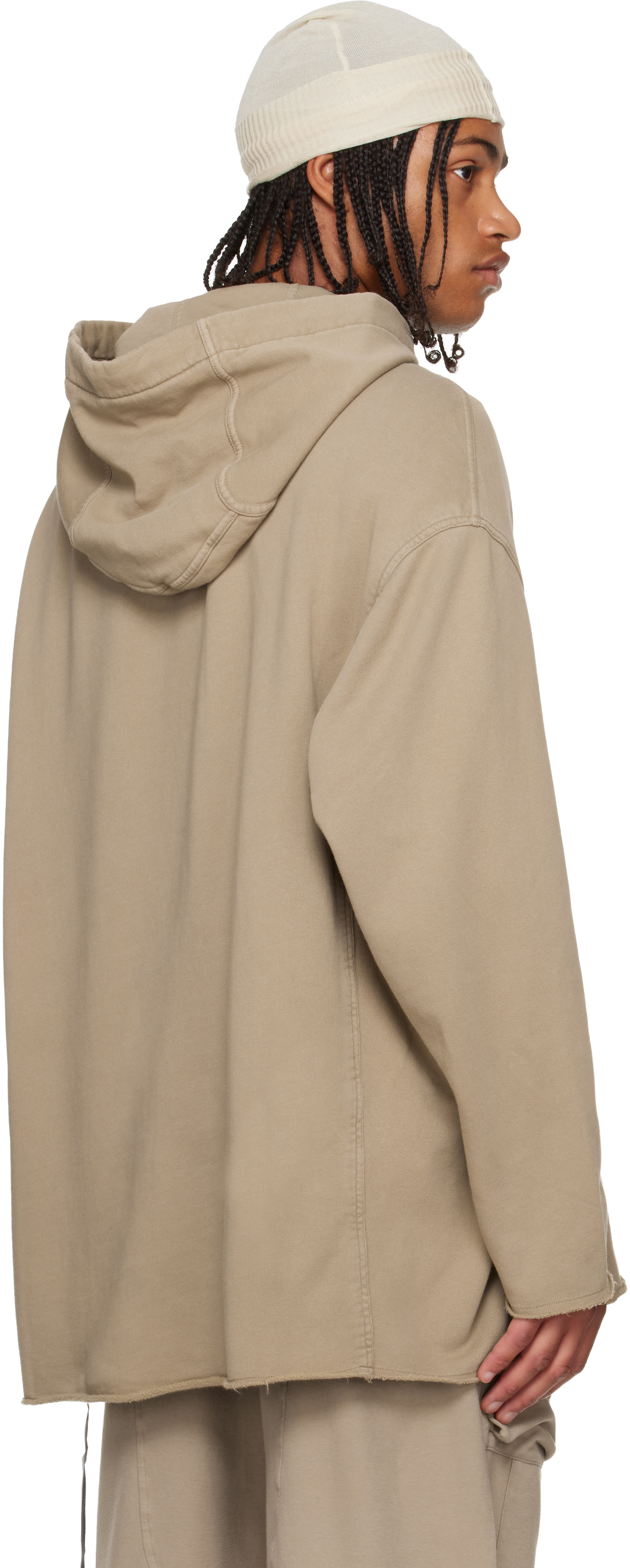 Rick Owens DRKSHDW: Taupe Concordians Peter Hoodie | SSENSE