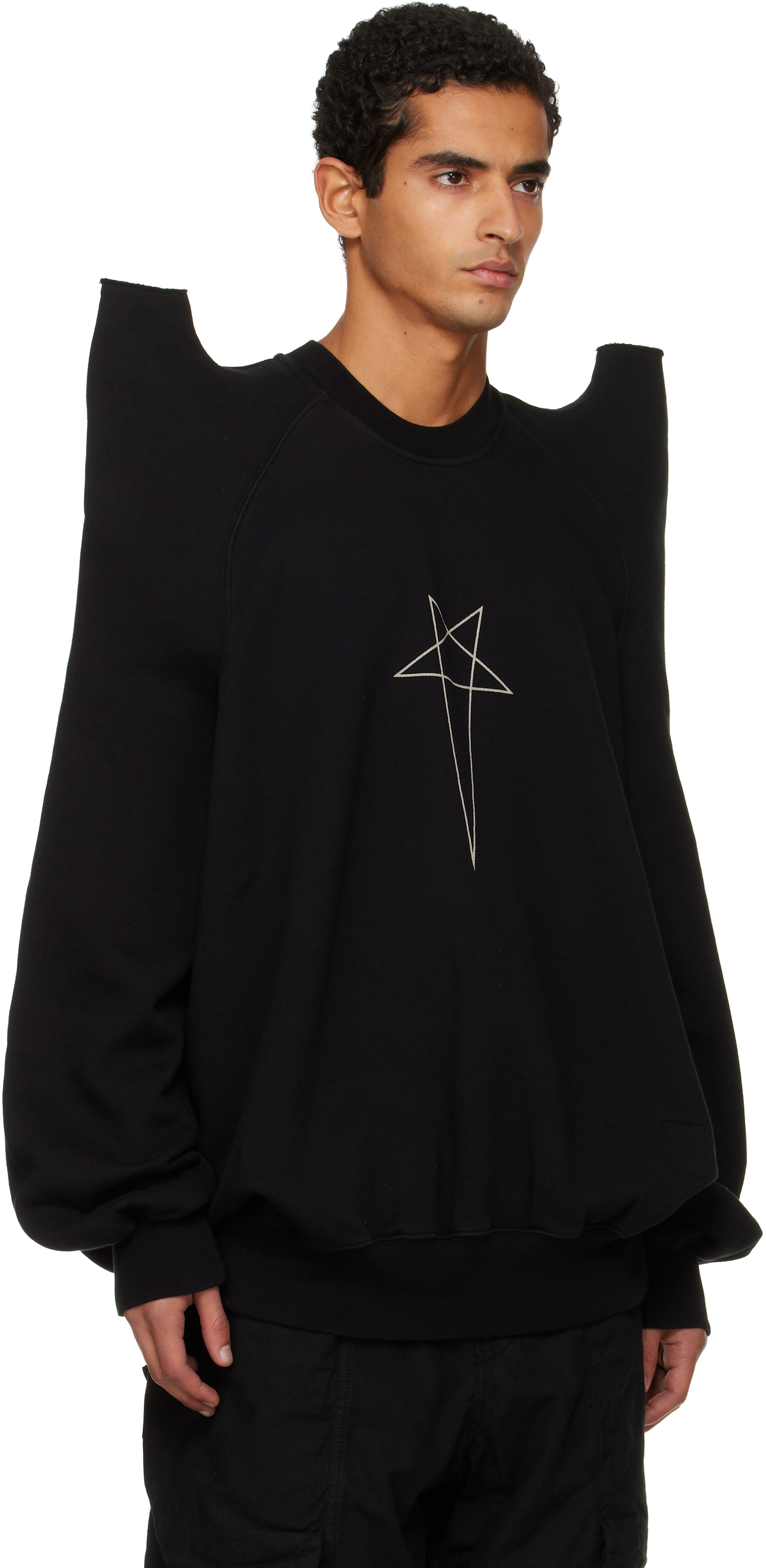 Rick Owens DRKSHDW: Black Concordians Tecsweat Sweatshirt | SSENSE