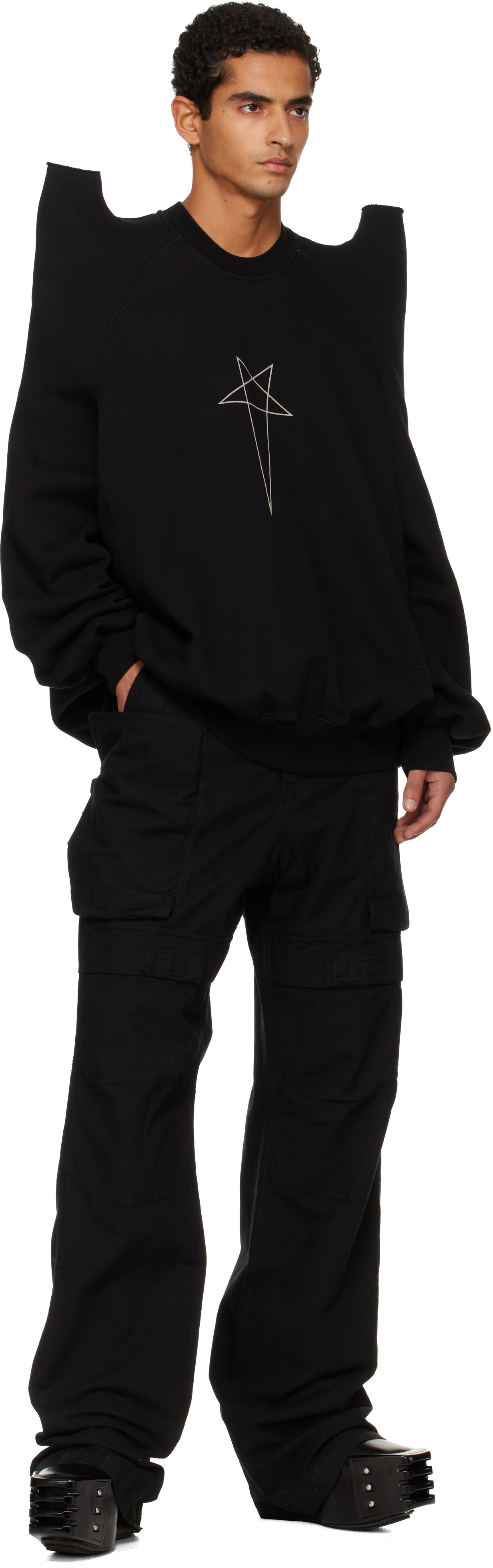 Rick owens DRKSHDW スウェットS Rick Owens DRKSHDW: Black Concordians Tecsweat Sweatshirt | SSENSE