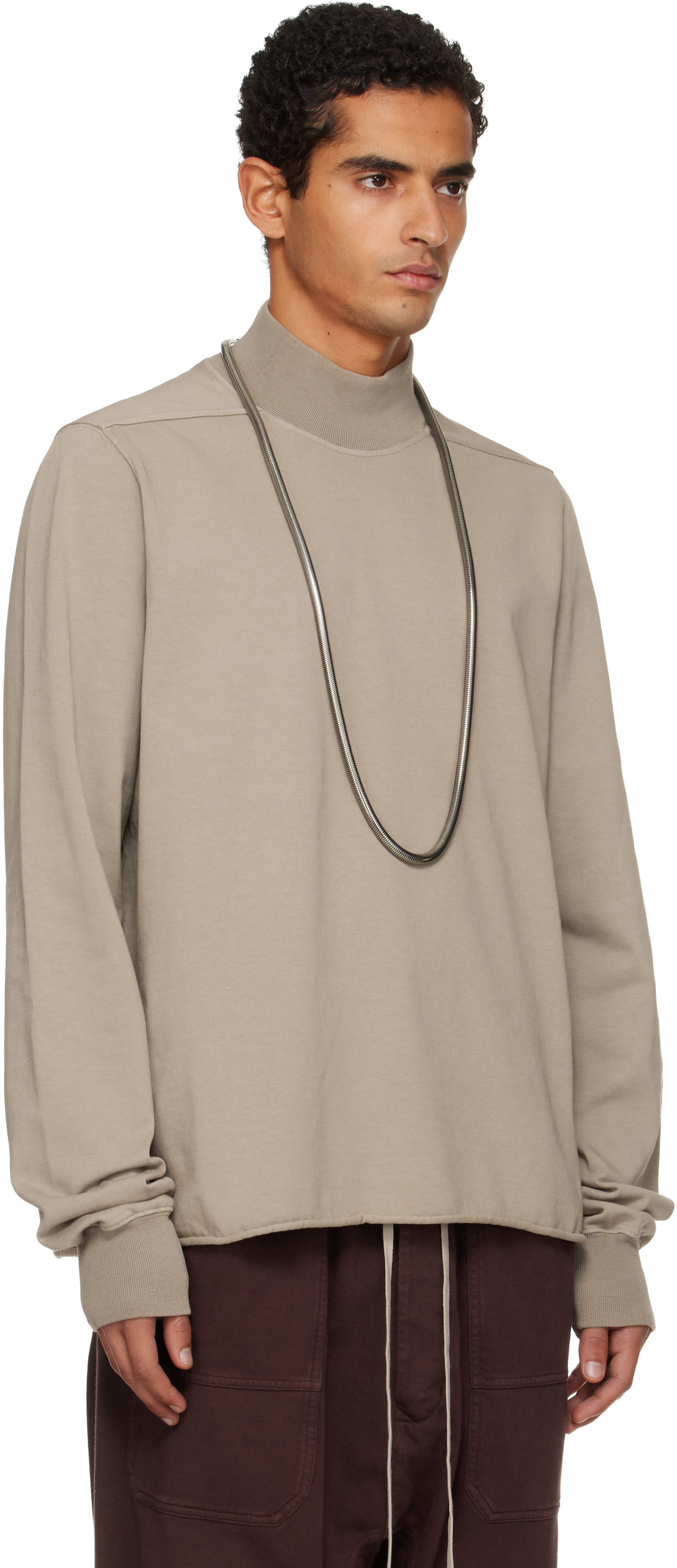 Rick Owens DRKSHDW: Taupe Concordians Headon DBL Turtleneck | SSENSE