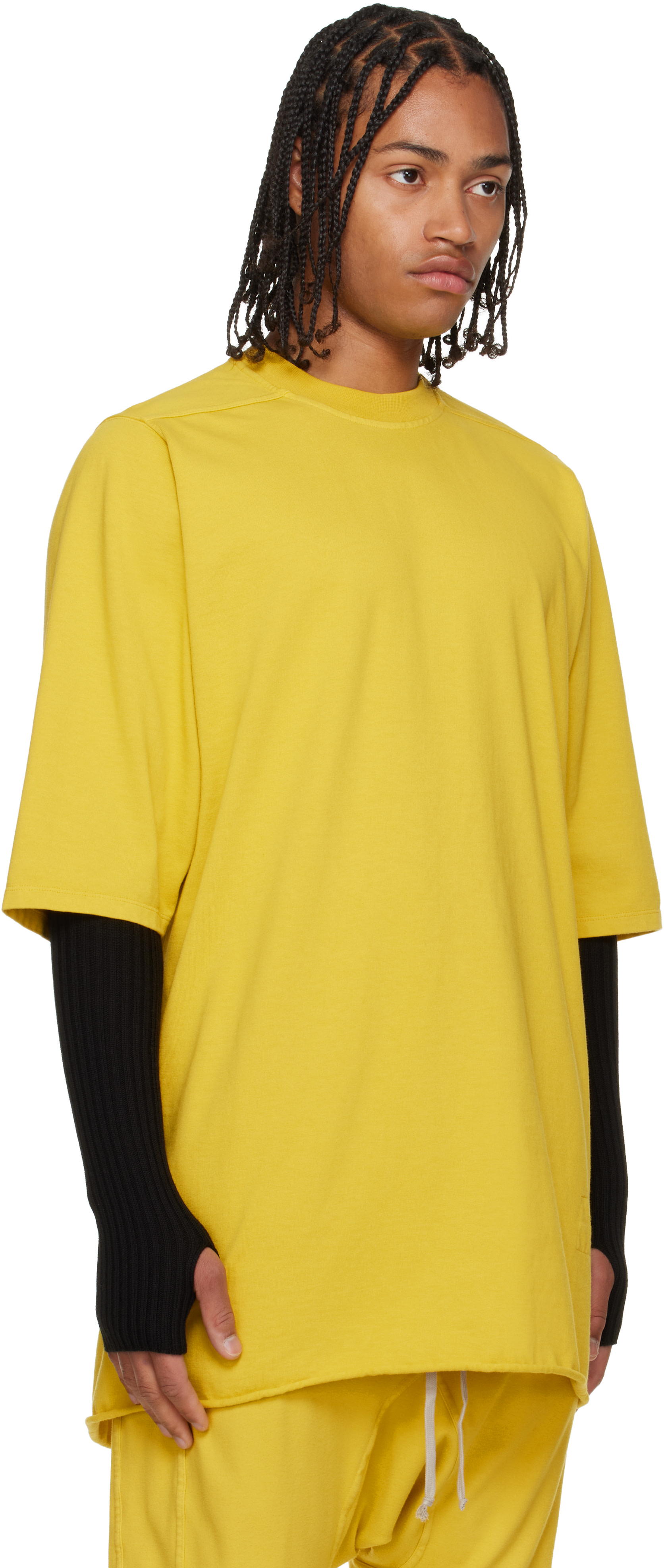 Rick Owens DRKSHDW: Yellow Concordians Jumbo SS T-shirt | SSENSE