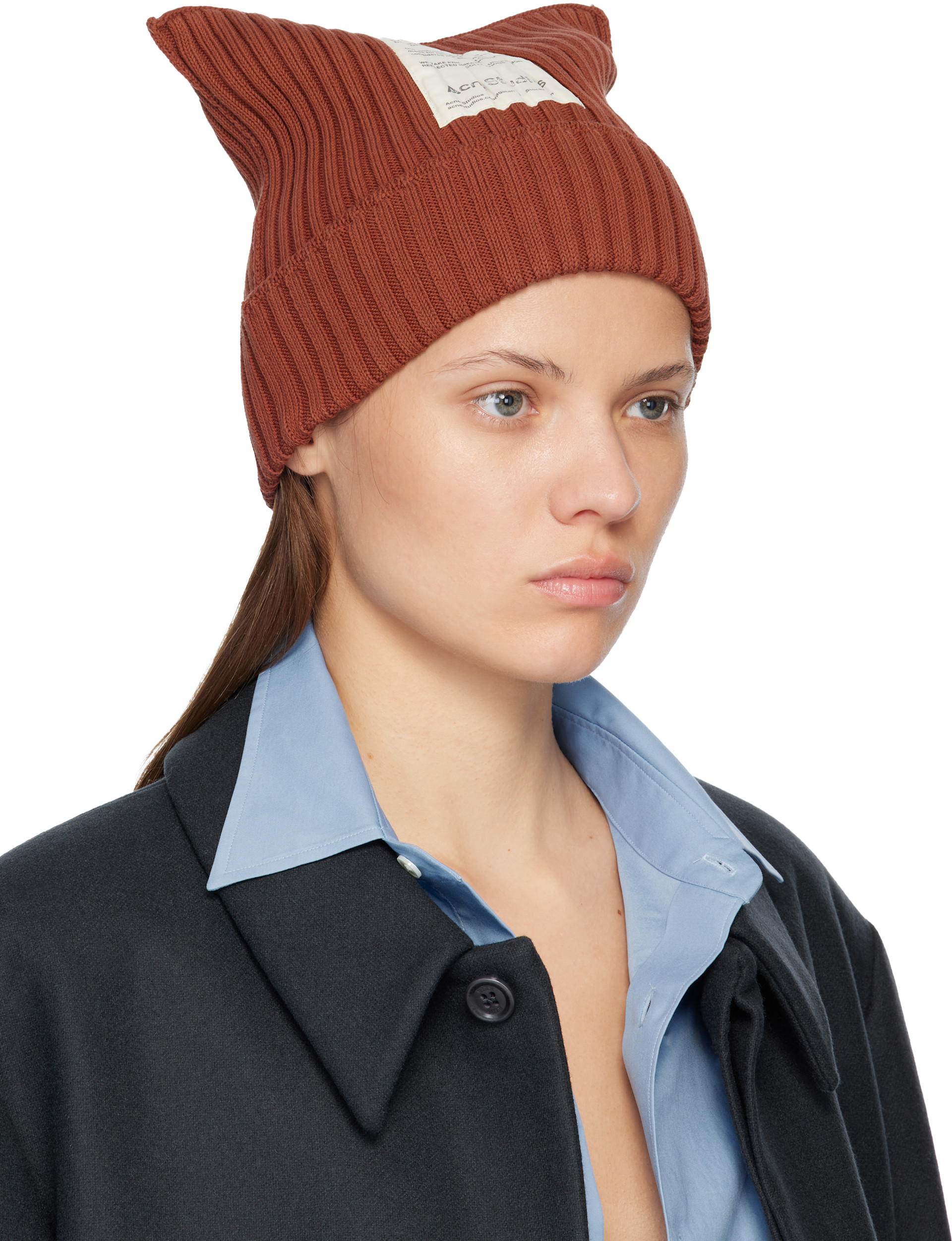 Acne Studios - Red Ribbed Beanie